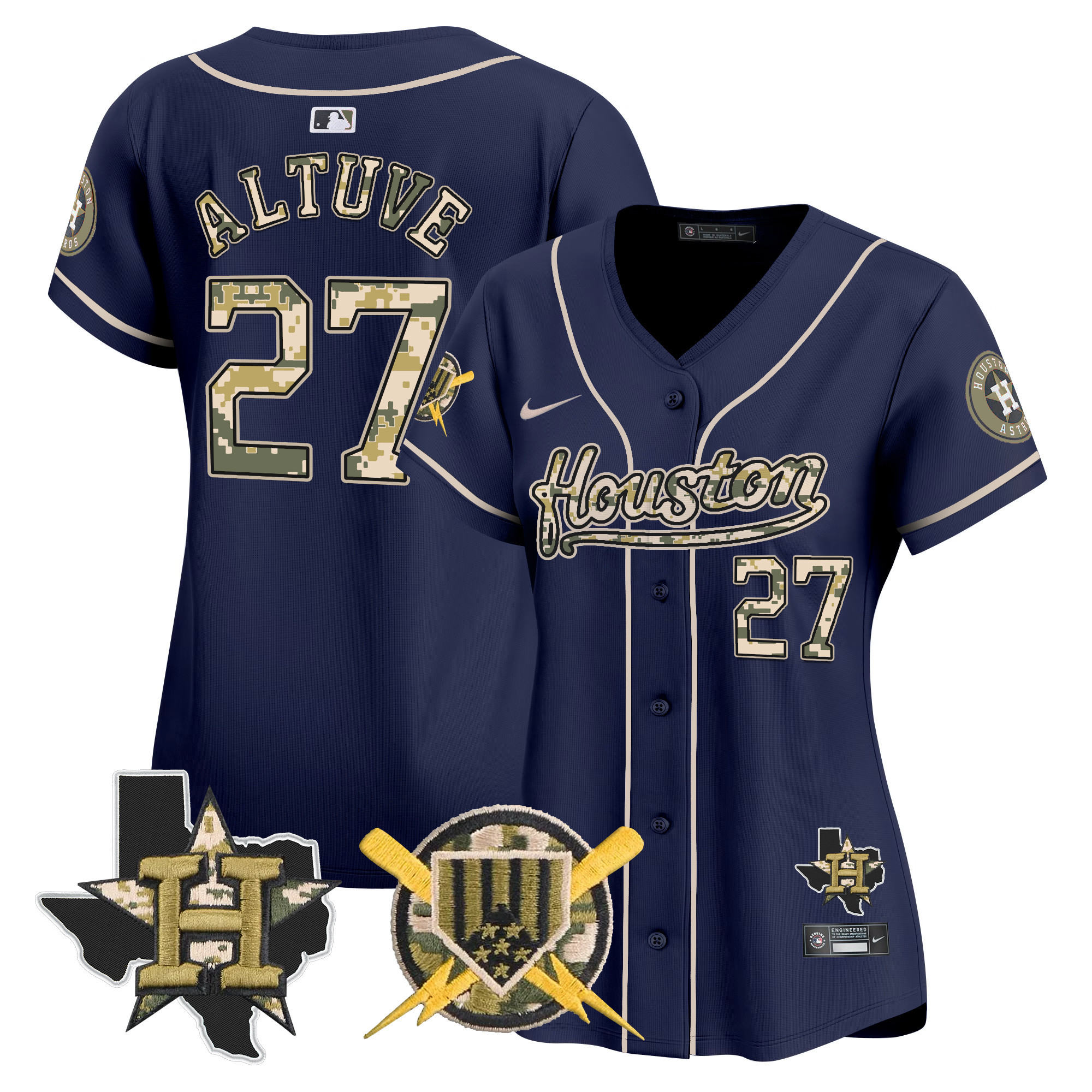 Women's Astros Armed Forces Day Vapor Premier Limited Jersey - All Stitched