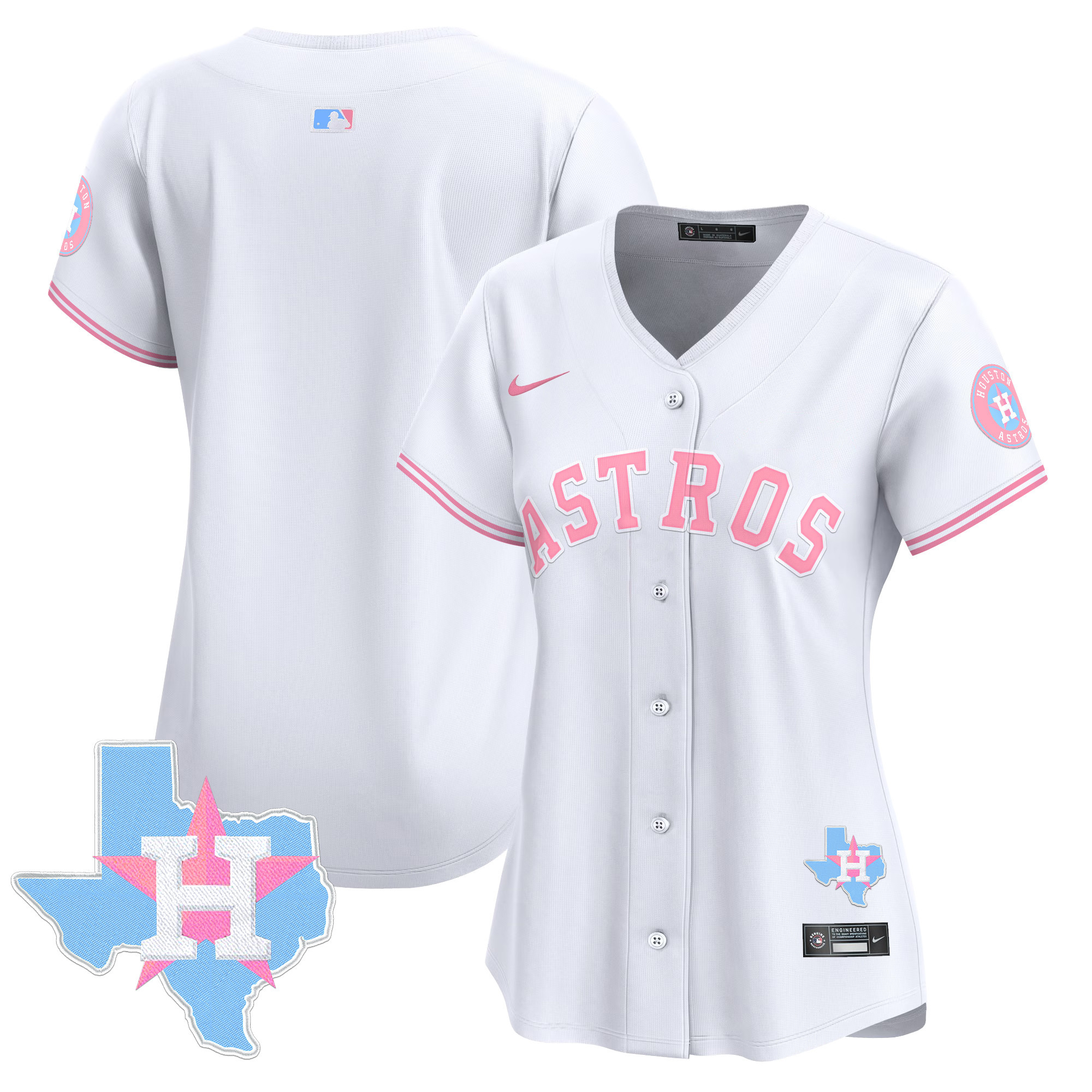 Women's Astros Bubblegum Pink Vapor Premier Limited Jersey - All Stitched