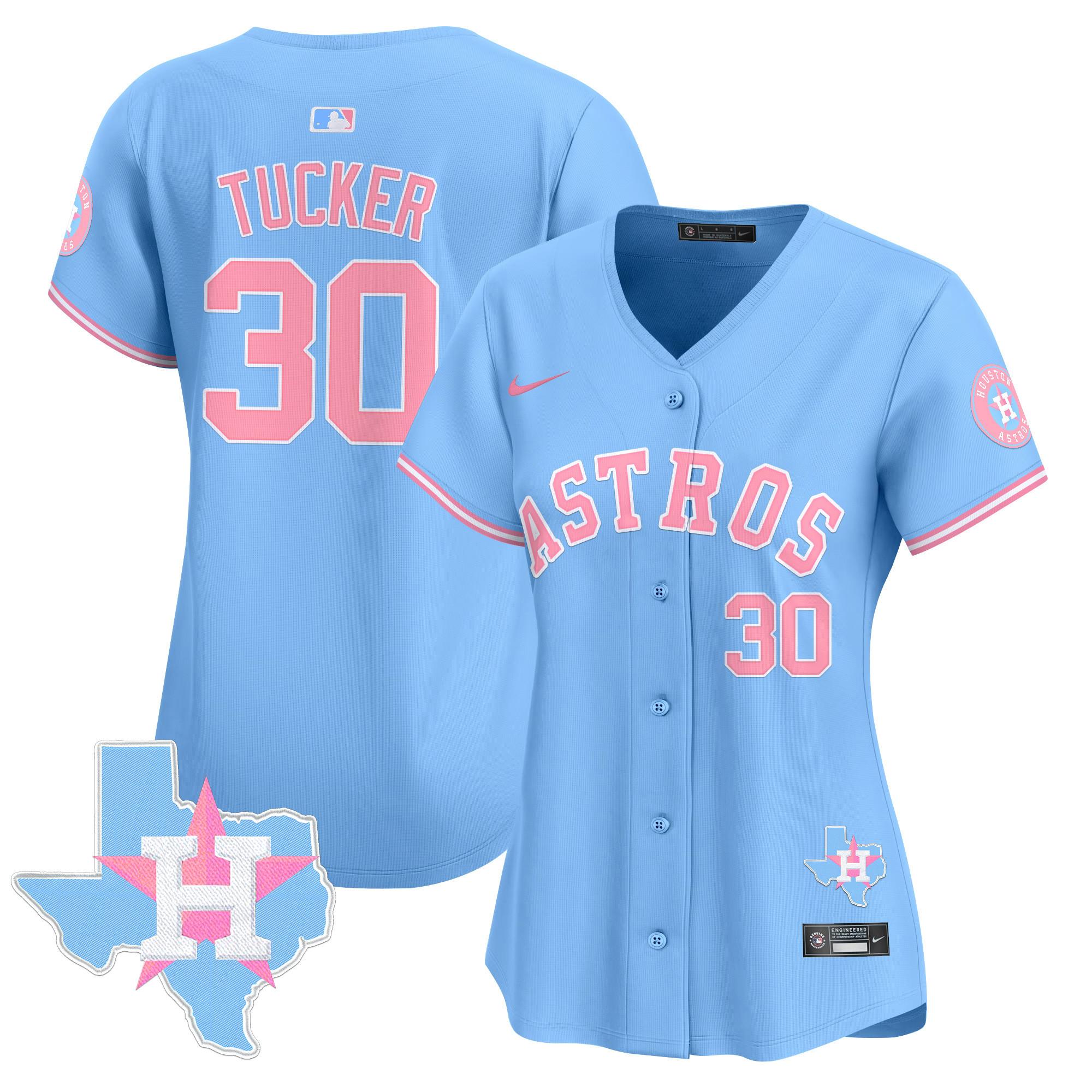 Women's Astros Bubblegum Pink Vapor Premier Limited Jersey - All Stitched