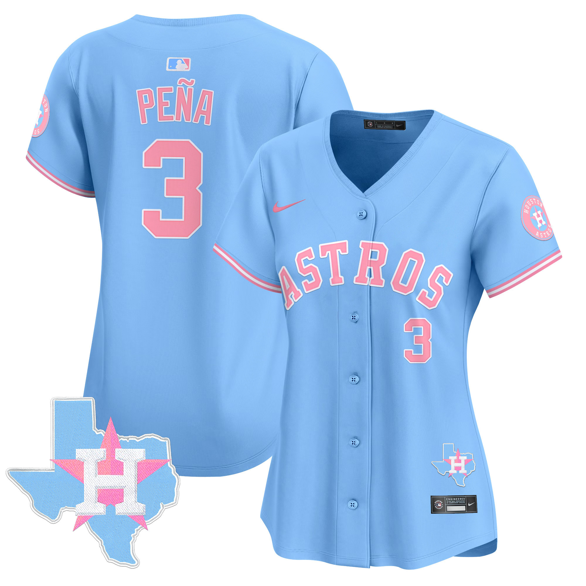 Women's Astros Bubblegum Pink Vapor Premier Limited Jersey - All Stitched