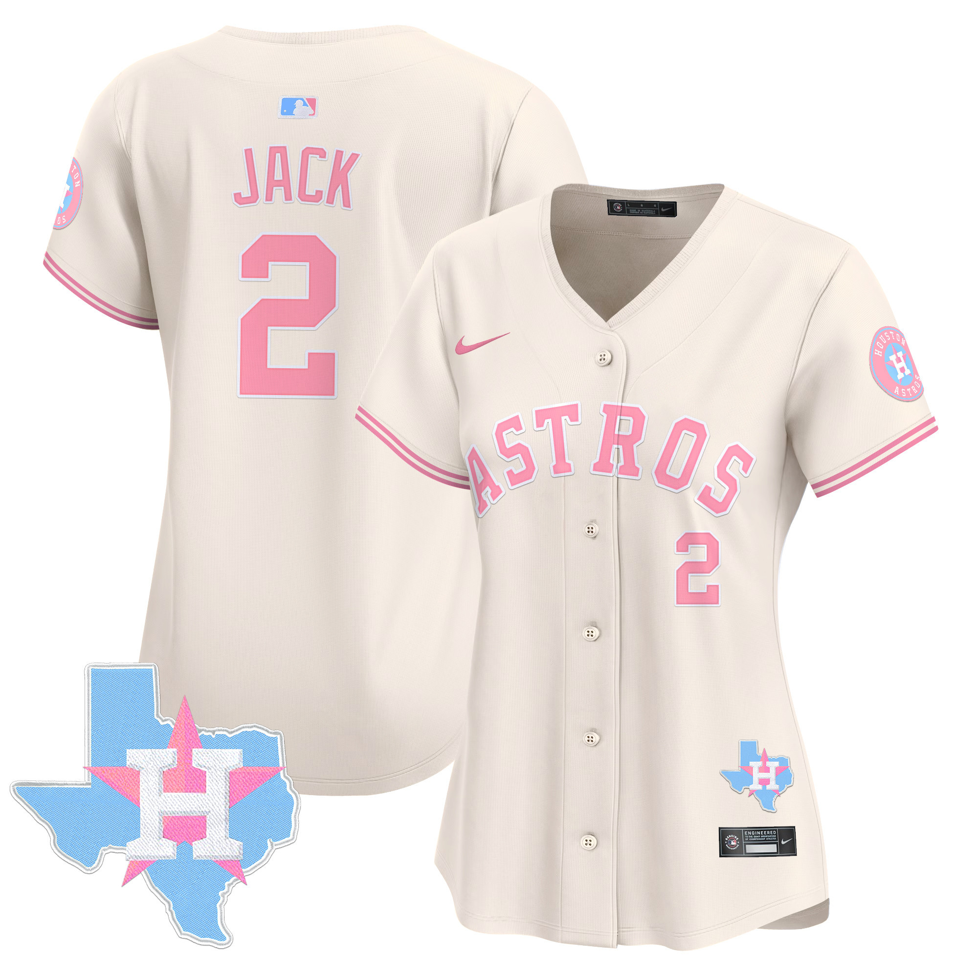 Women's Astros Bubblegum Pink Vapor Premier Limited Jersey - All Stitched