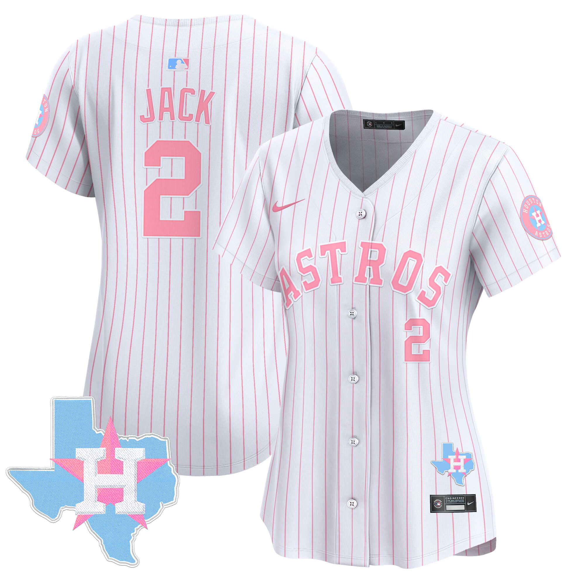 Women's Astros Bubblegum Pink Vapor Premier Limited Jersey - All Stitched