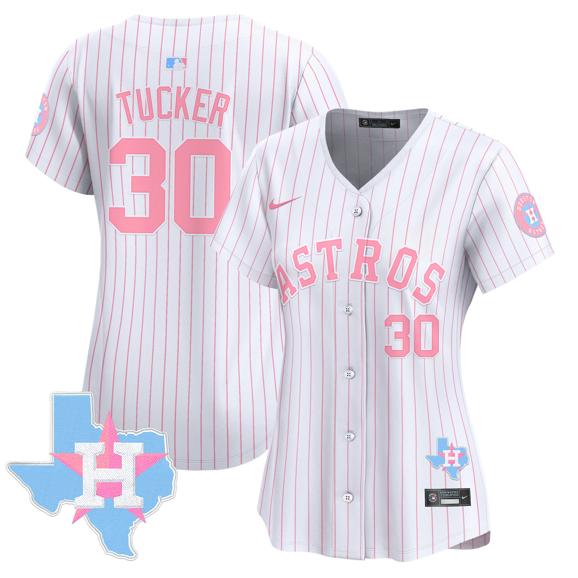 Women's Astros Bubblegum Pink Vapor Premier Limited Jersey - All Stitched