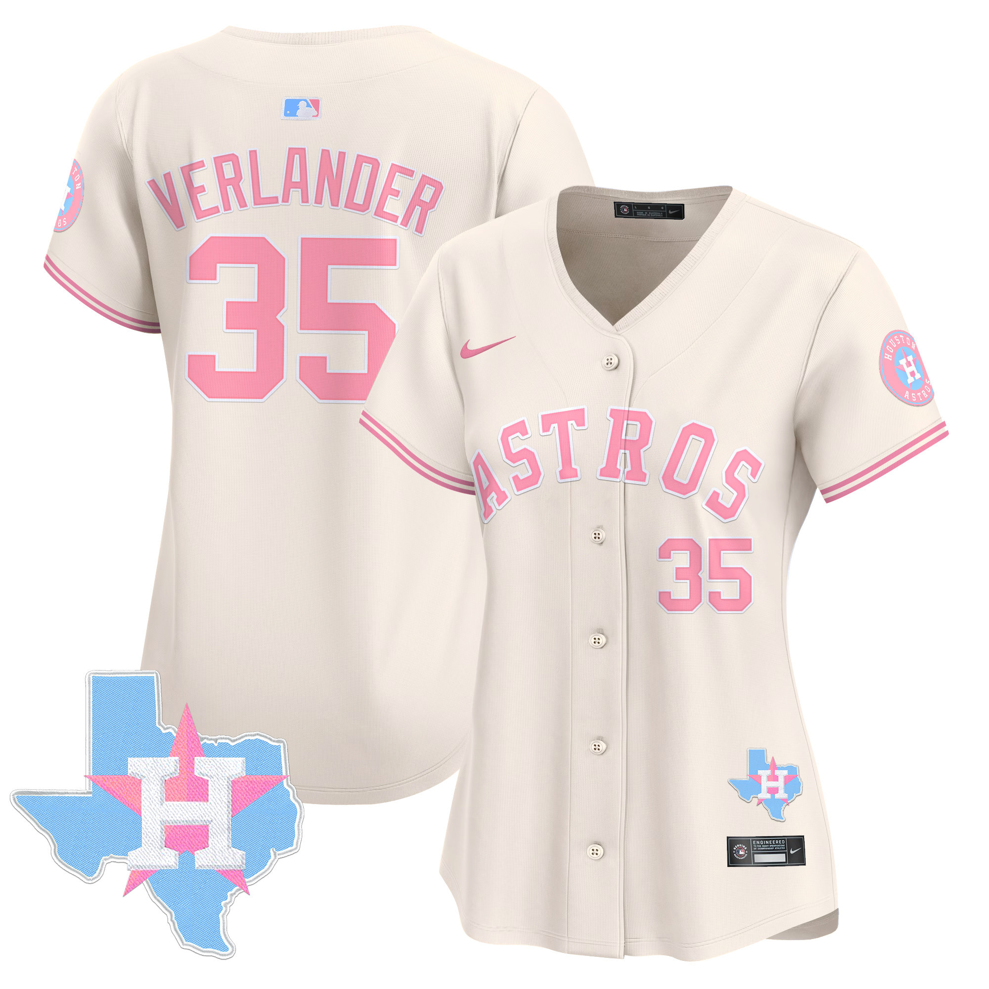 Women's Astros Bubblegum Pink Vapor Premier Limited Jersey - All Stitched