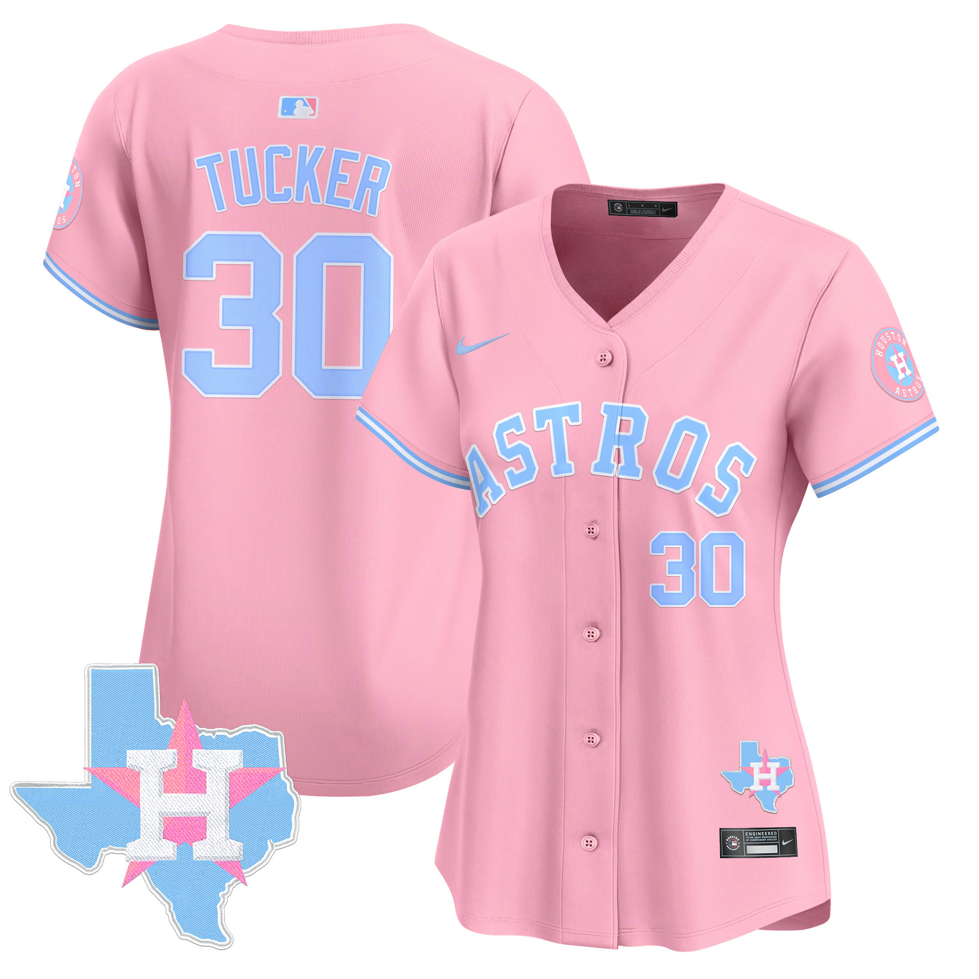 Women's Astros Bubblegum Pink Vapor Premier Limited Jersey - All Stitched