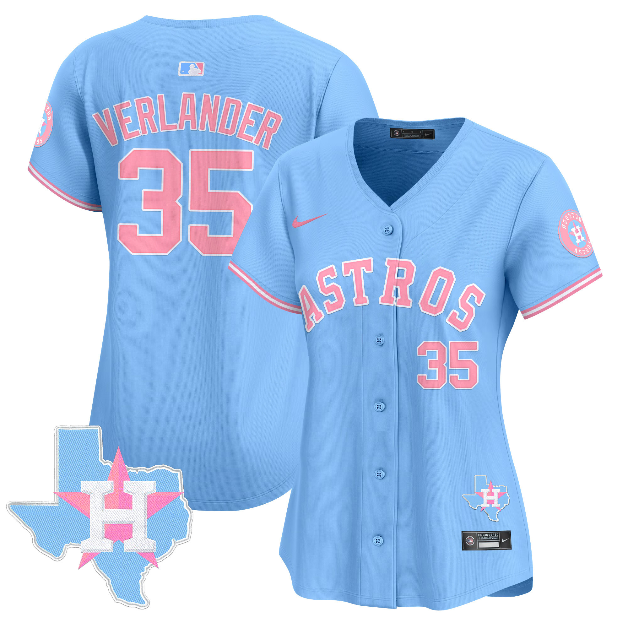 Women's Astros Bubblegum Pink Vapor Premier Limited Jersey - All Stitched