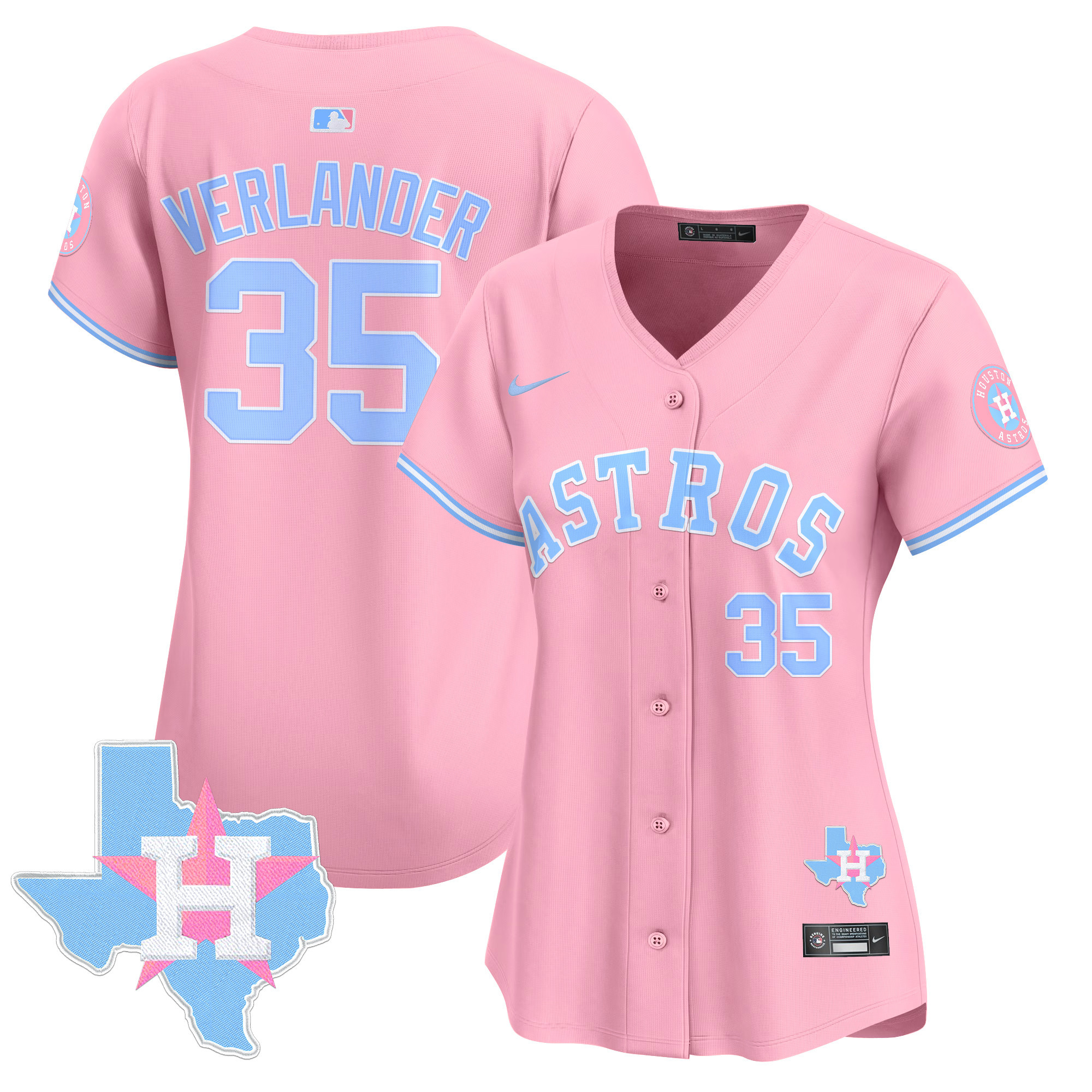 Women's Astros Bubblegum Pink Vapor Premier Limited Jersey - All Stitched