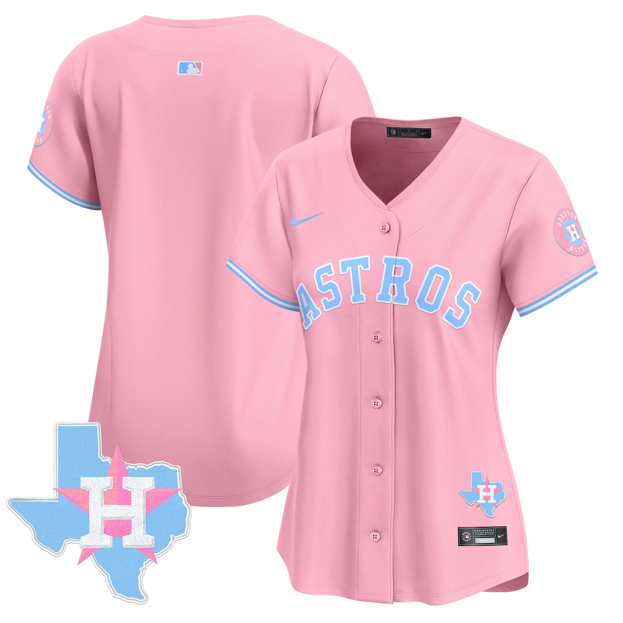 Women's Astros Bubblegum Pink Vapor Premier Limited Jersey - All Stitched