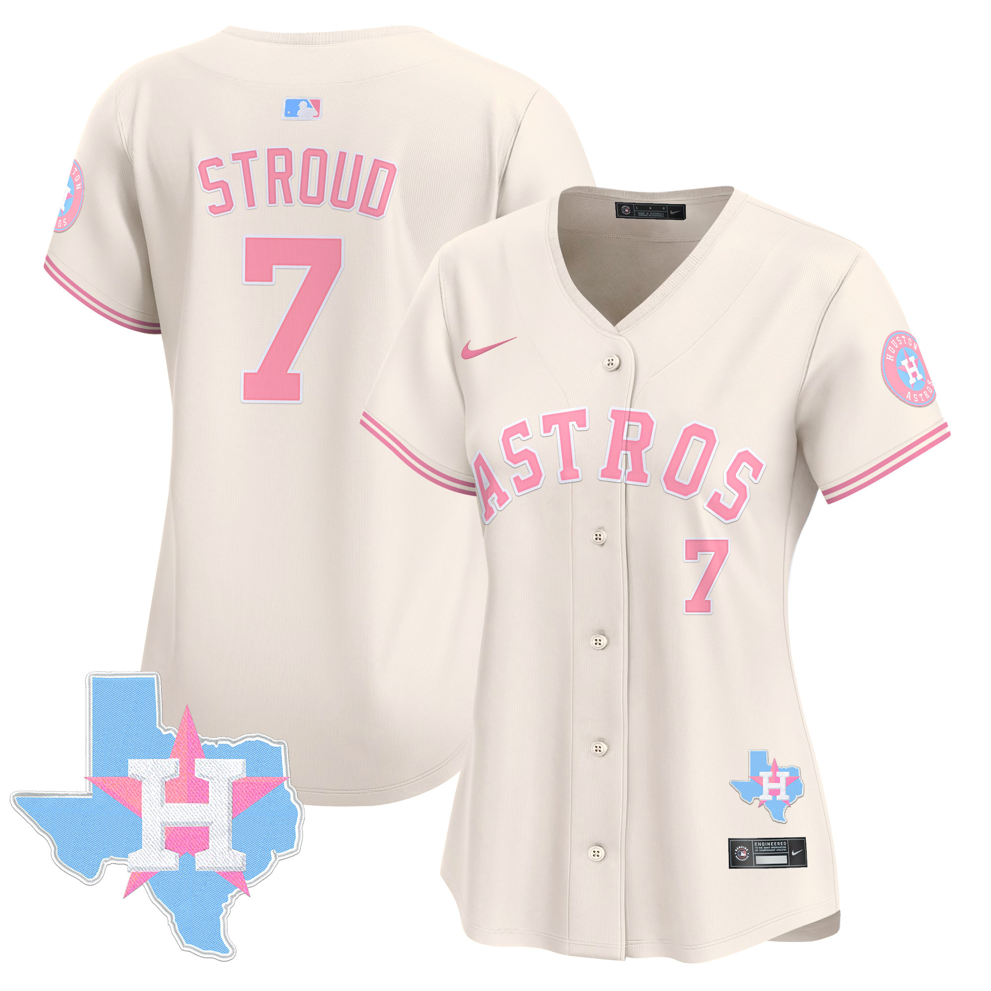 Women's Astros Bubblegum Pink Vapor Premier Limited Jersey - All Stitched