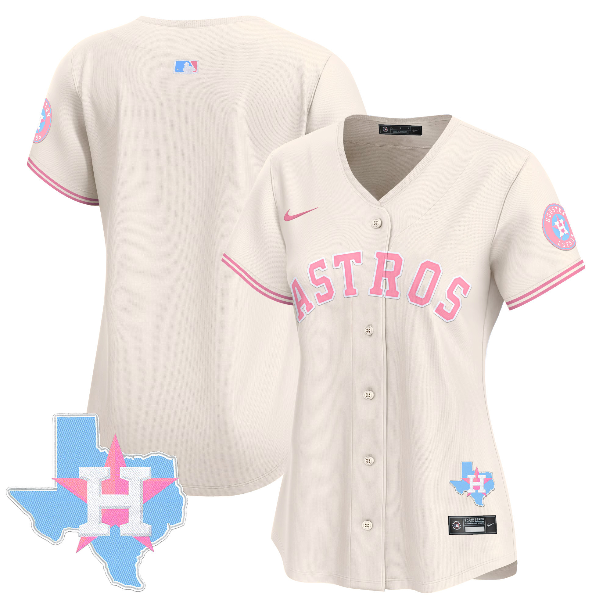 Women's Astros Bubblegum Pink Vapor Premier Limited Jersey - All Stitched
