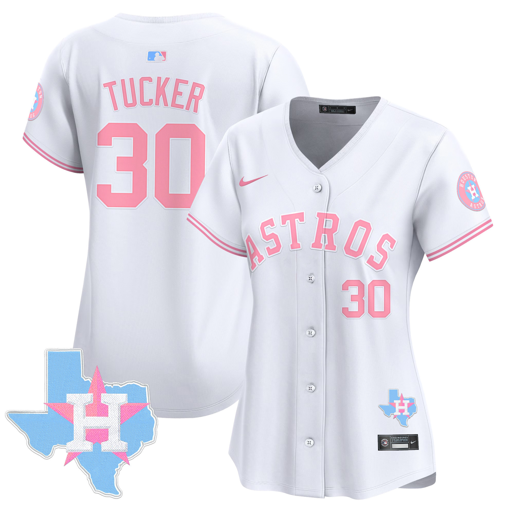 Women's Astros Bubblegum Pink Vapor Premier Limited Jersey - All Stitched
