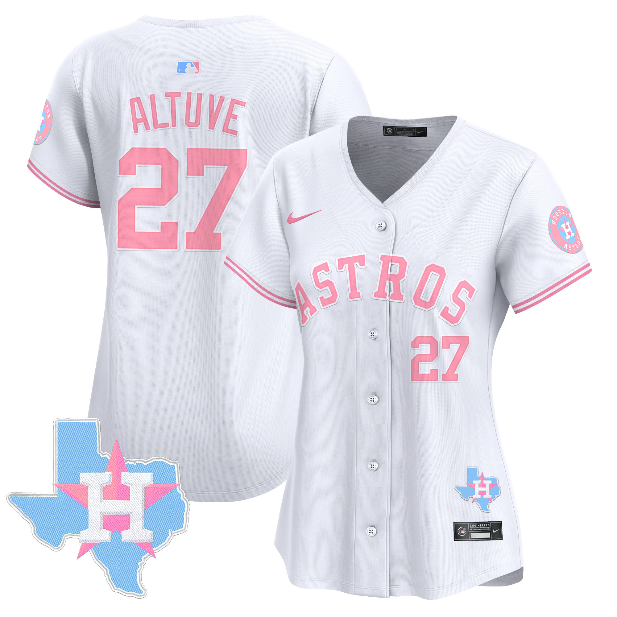 Women's Astros Bubblegum Pink Vapor Premier Limited Jersey - All Stitched