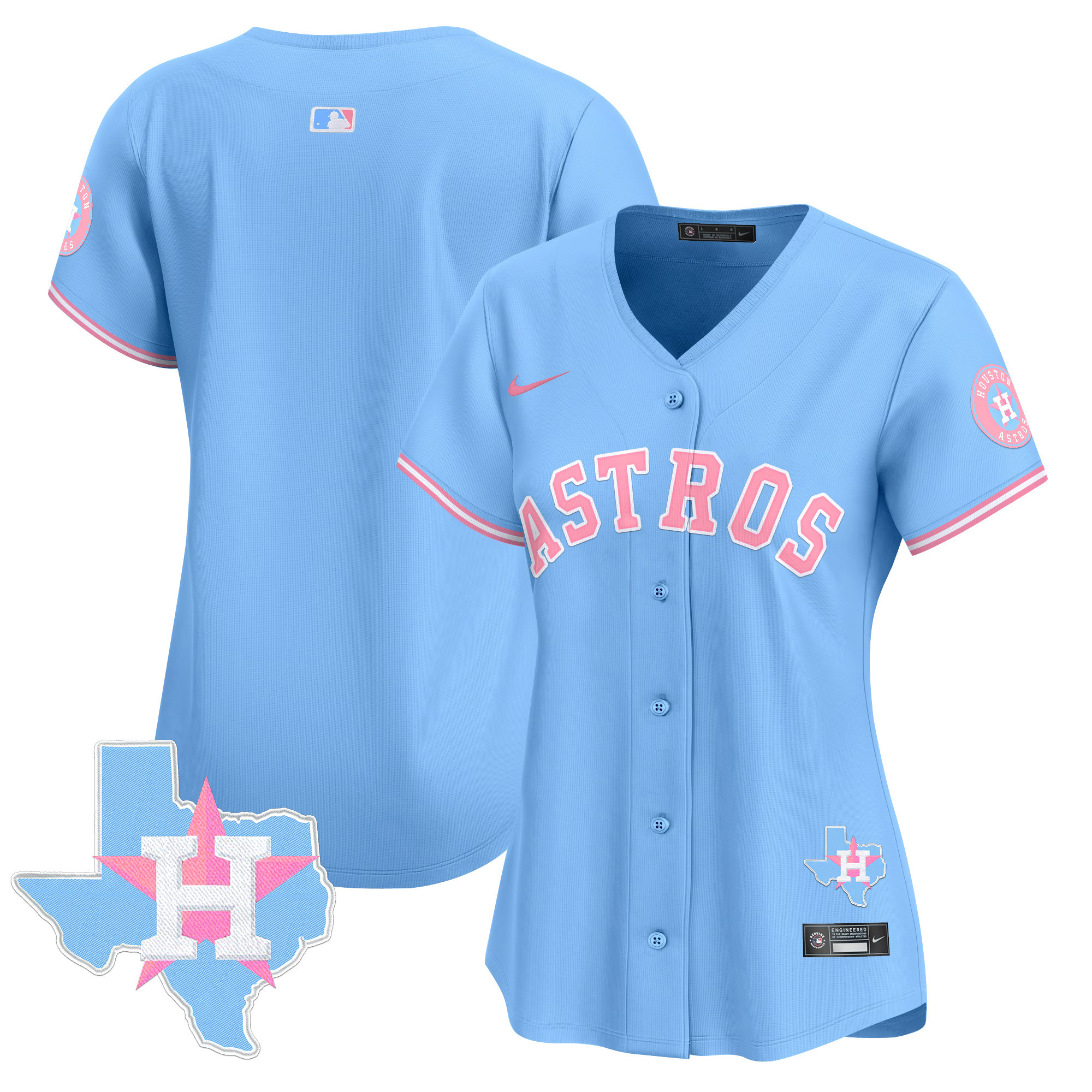 Women's Astros Bubblegum Pink Vapor Premier Limited Jersey - All Stitched