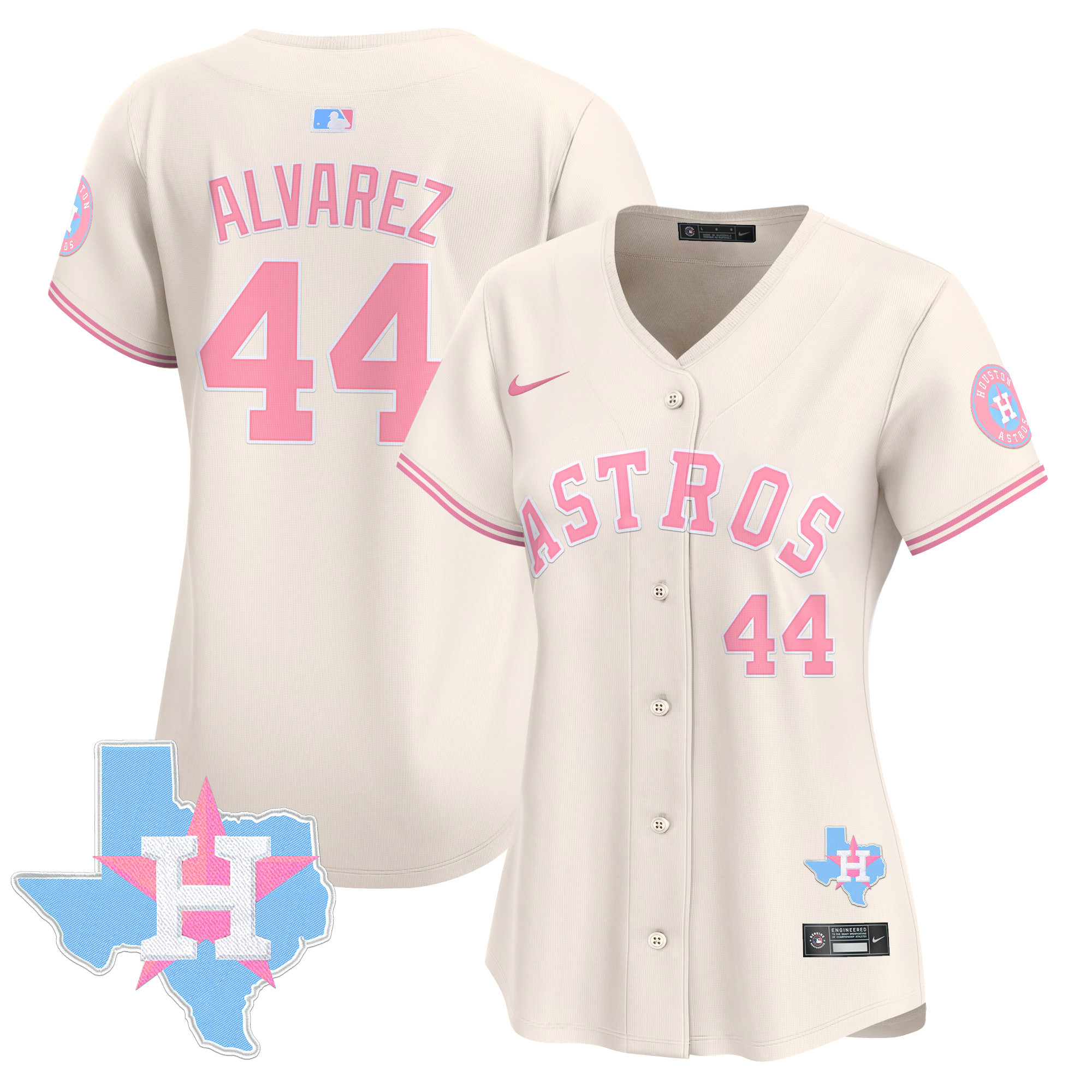 Women's Astros Bubblegum Pink Vapor Premier Limited Jersey - All Stitched