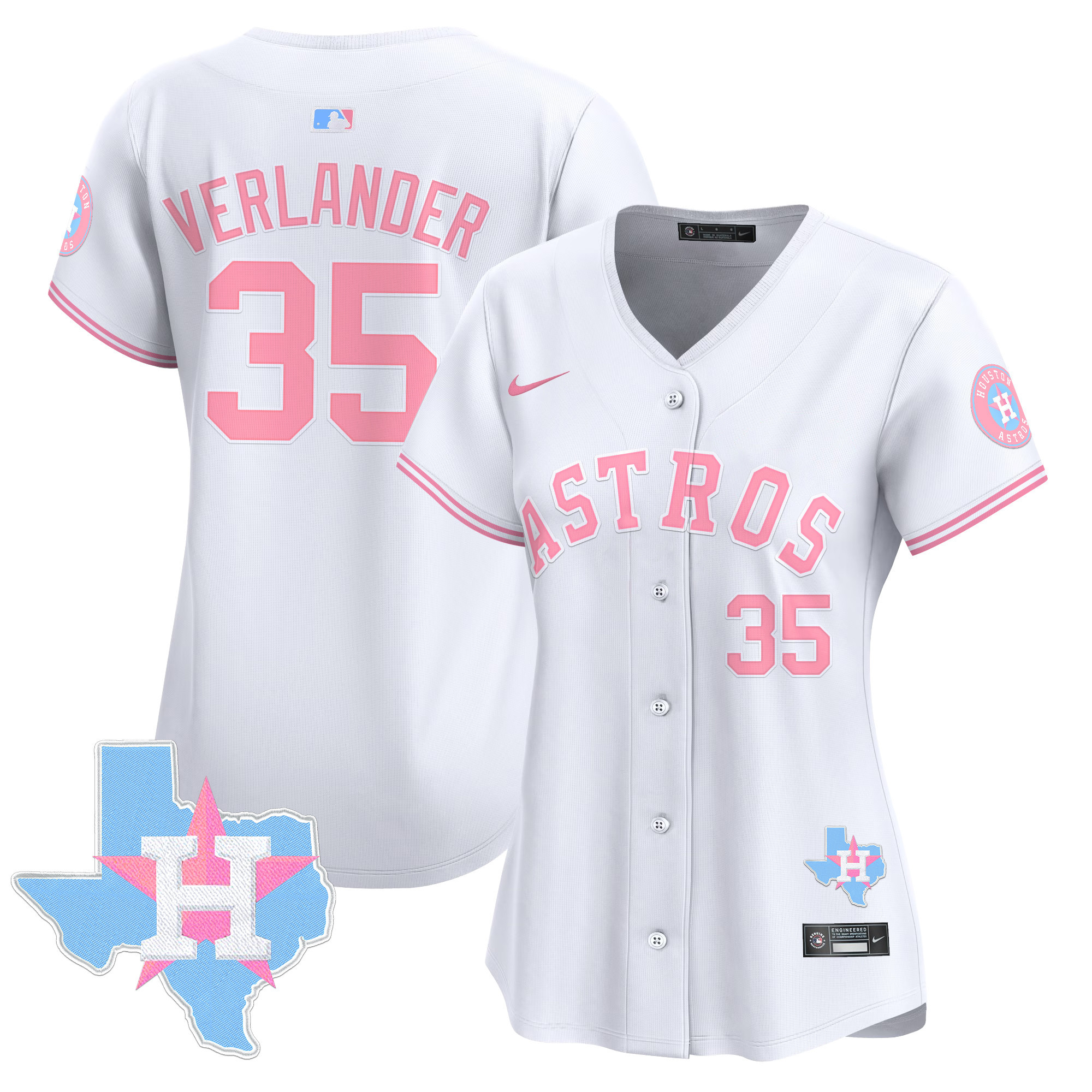 Women's Astros Bubblegum Pink Vapor Premier Limited Jersey - All Stitched