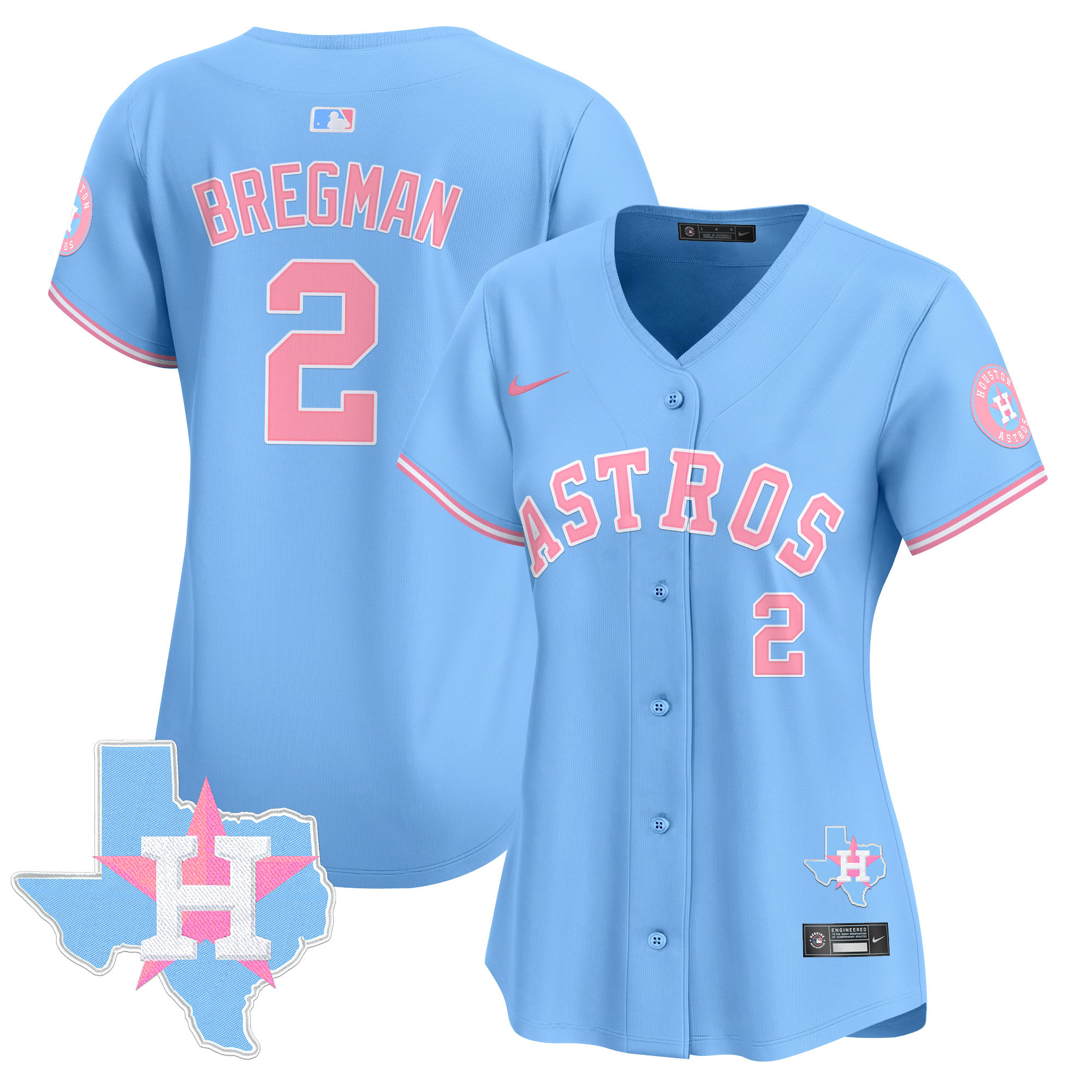 Women's Astros Bubblegum Pink Vapor Premier Limited Jersey - All Stitched