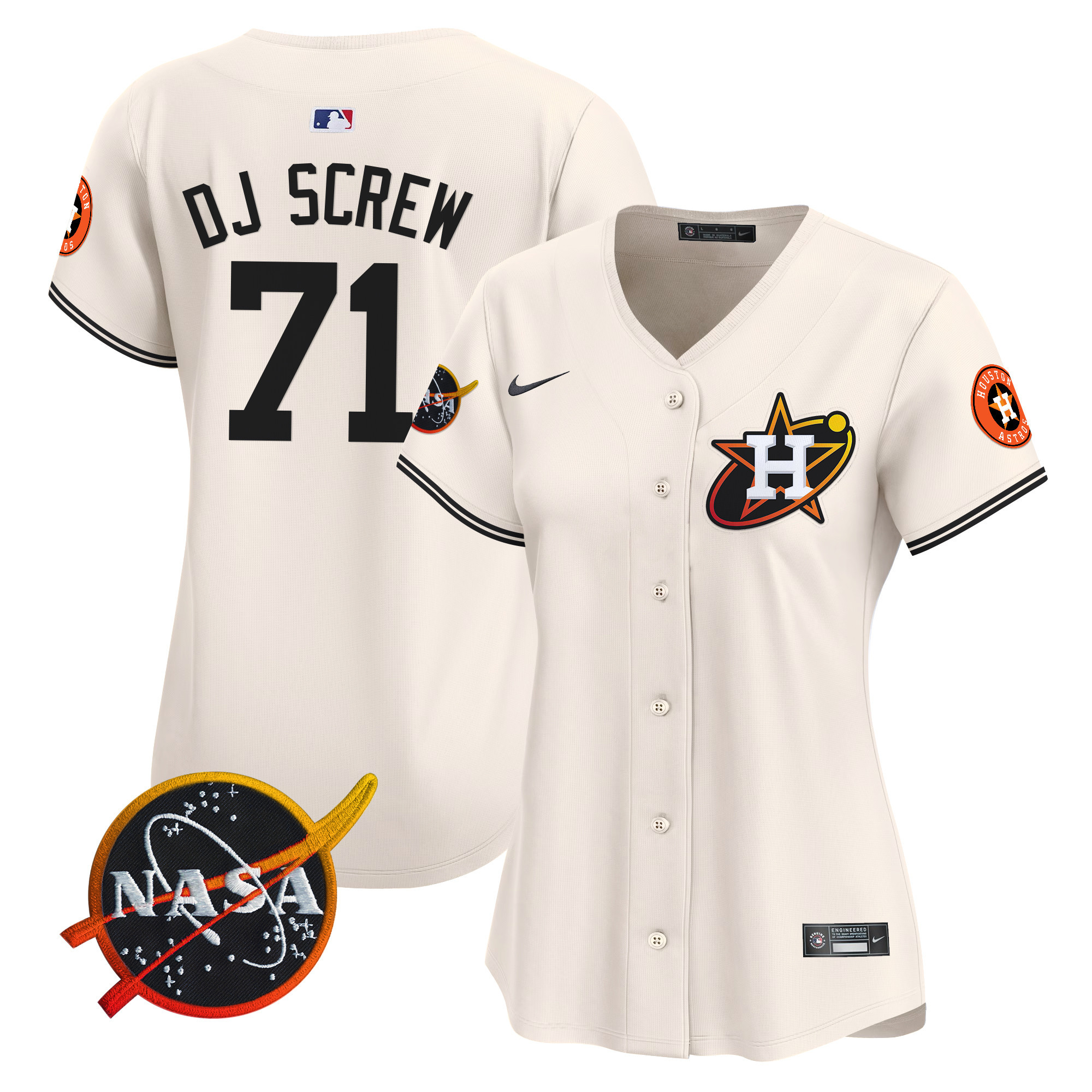 Women's Astros Nasa Patch Vapor Premier Limited Jersey - All Stitched