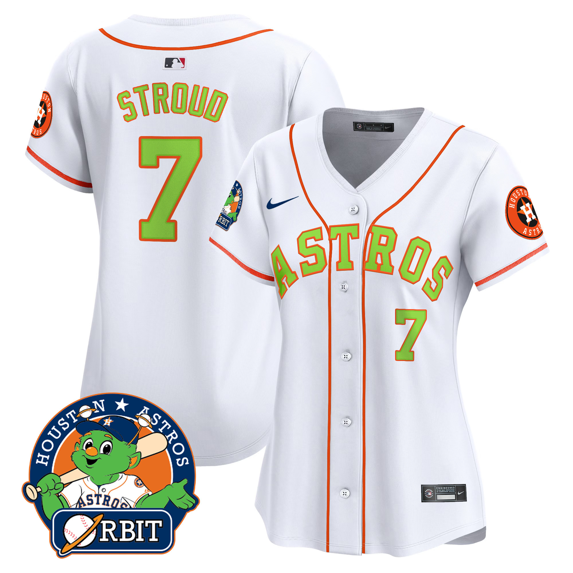 Women's Astros Orbit Patch Vapor Premier Limited Jersey V2 - All Stitched