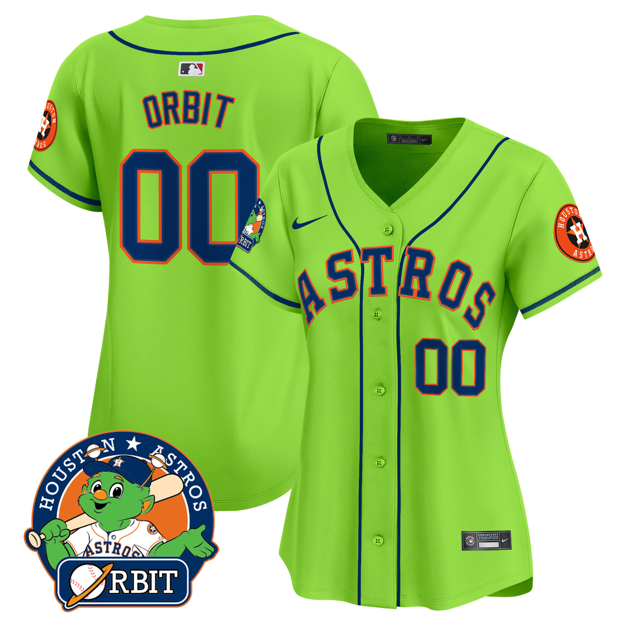 Women's Astros Orbit Patch Vapor Premier Limited Jersey V2 - All Stitched