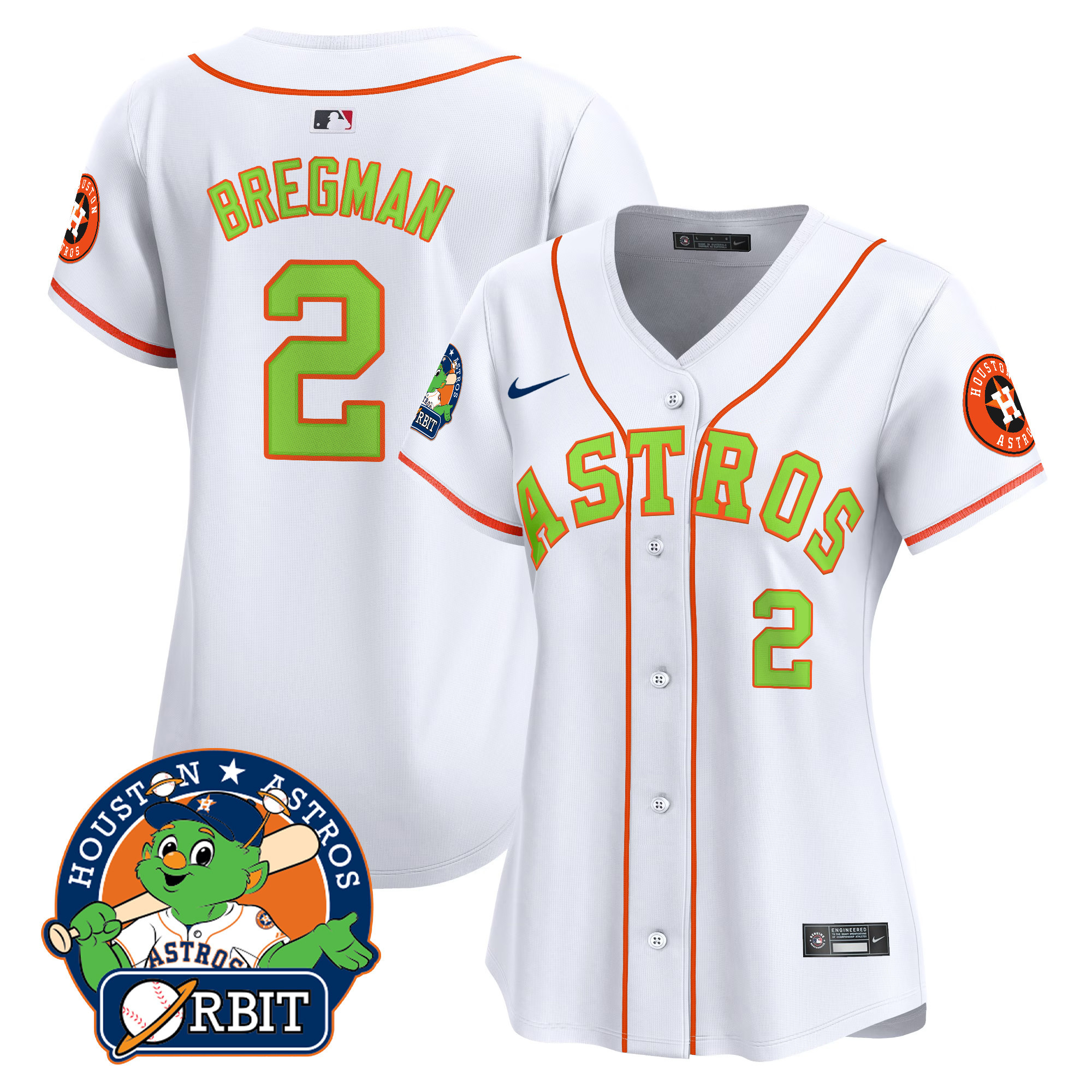 Women's Astros Orbit Patch Vapor Premier Limited Jersey V2 - All Stitched