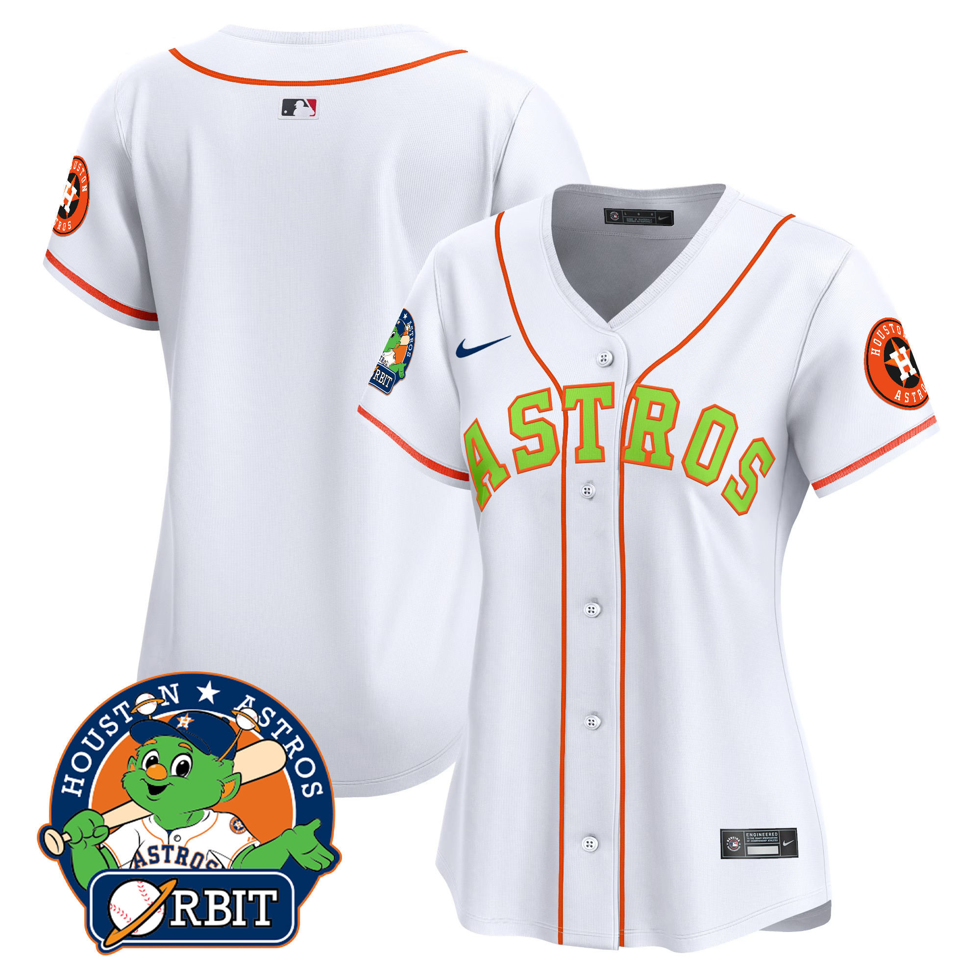 Women's Astros Orbit Patch Vapor Premier Limited Jersey V2 - All Stitched