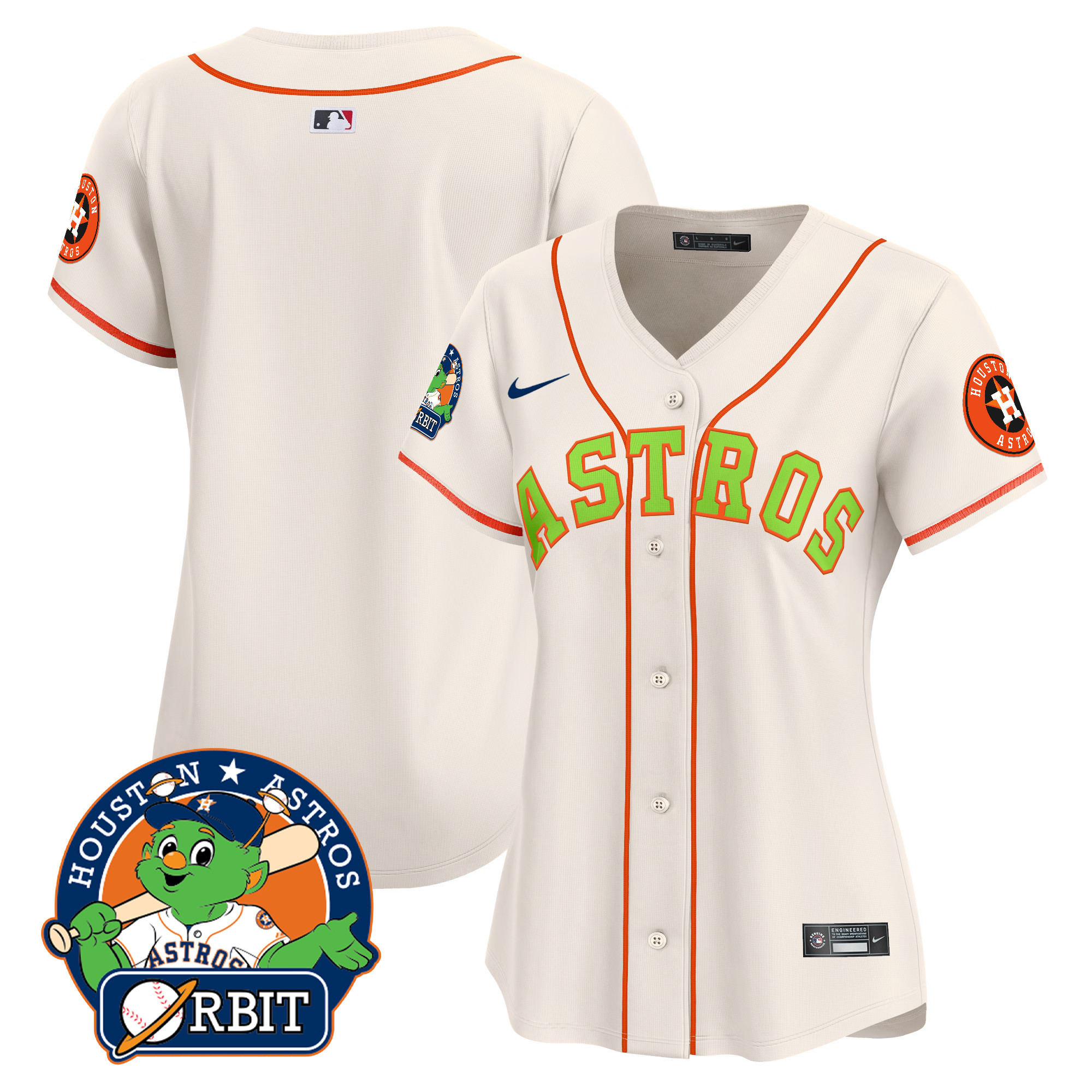 Women's Astros Orbit Patch Vapor Premier Limited Jersey V2 - All Stitched