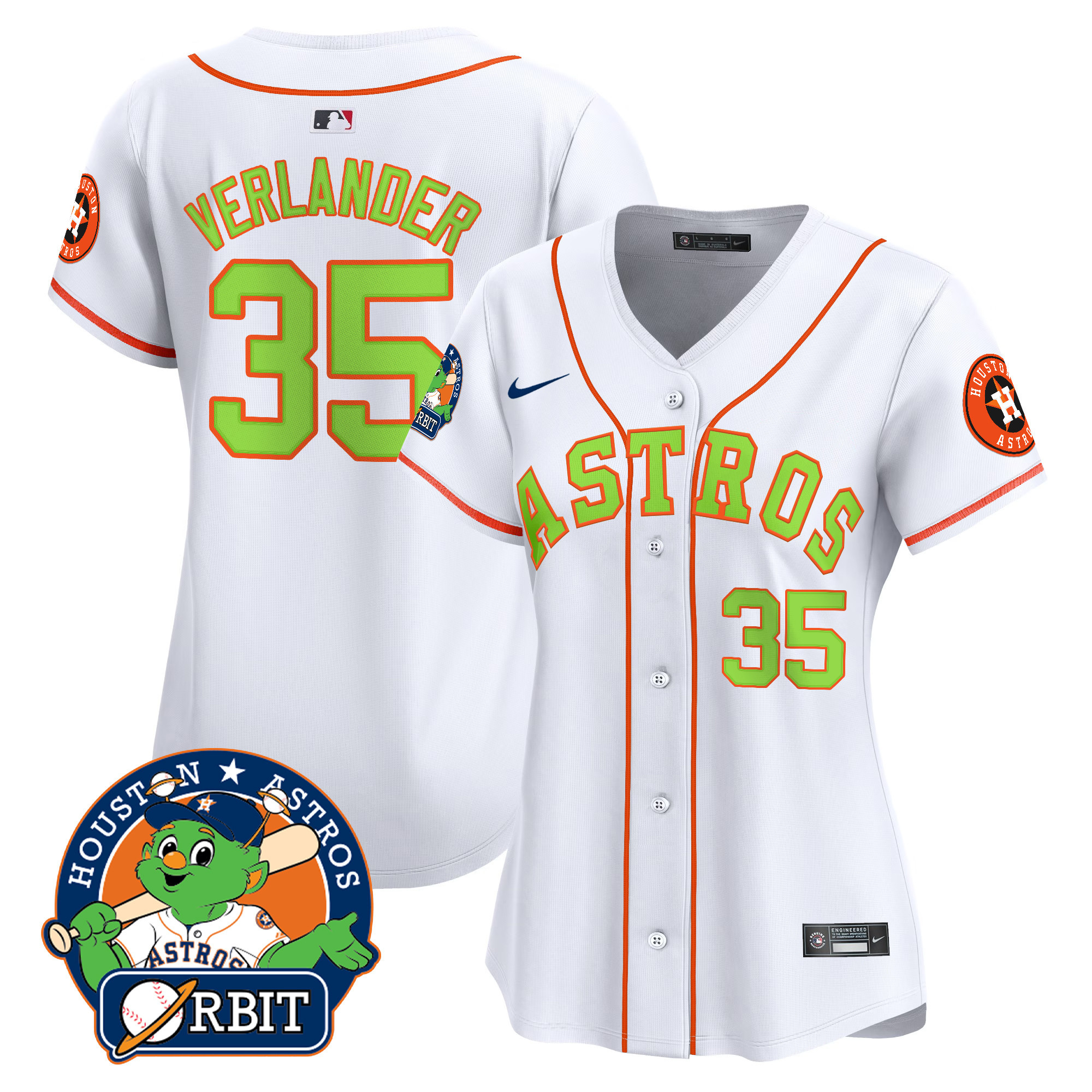 Women's Astros Orbit Patch Vapor Premier Limited Jersey V2 - All Stitched