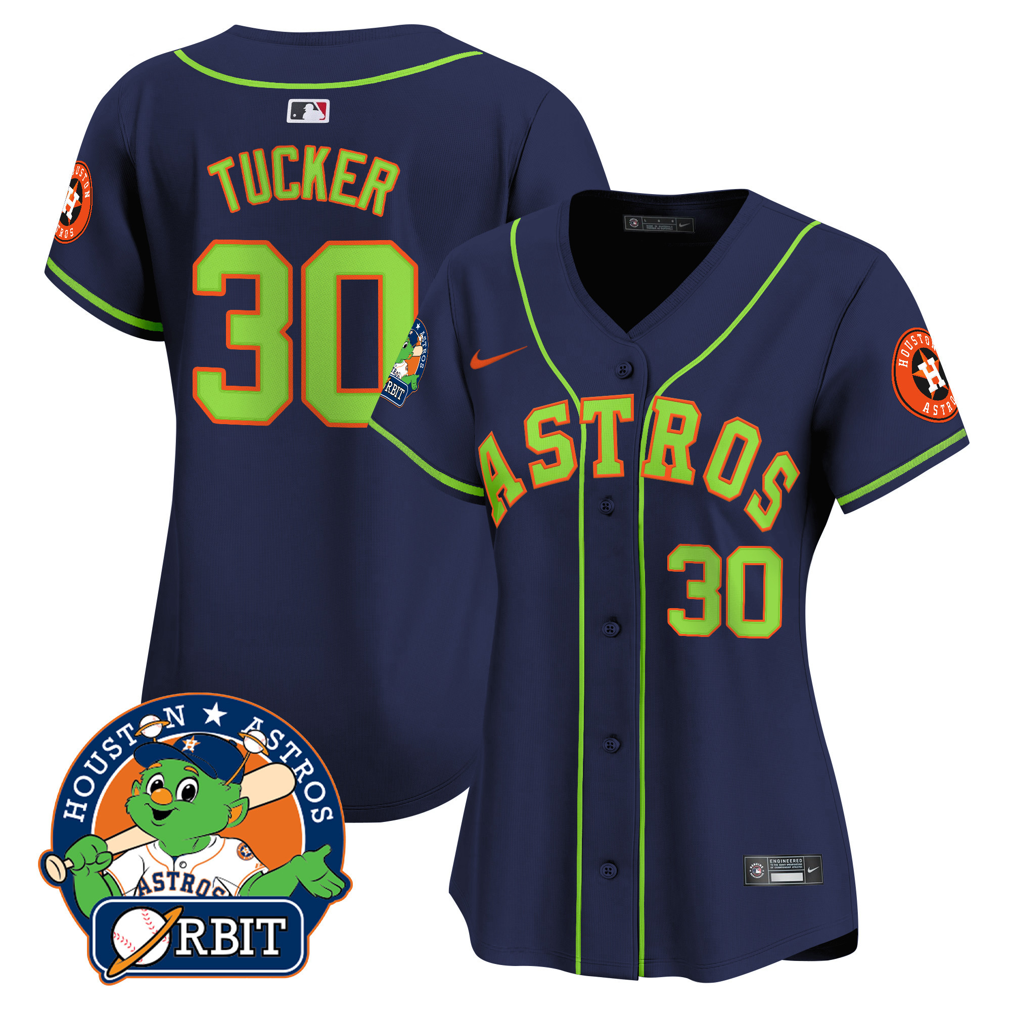 Women's Astros Orbit Patch Vapor Premier Limited Jersey V2 - All Stitched
