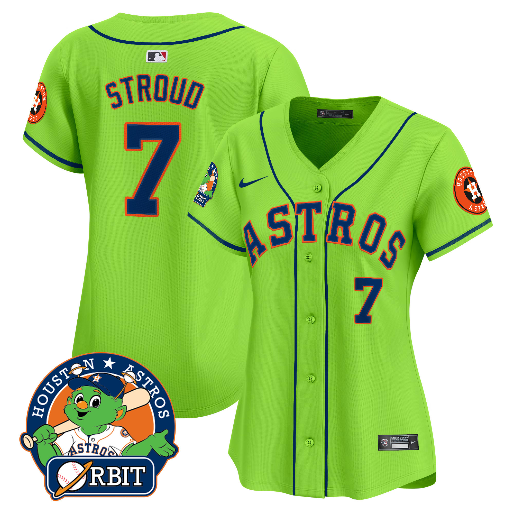 Women's Astros Orbit Patch Vapor Premier Limited Jersey V2 - All Stitched