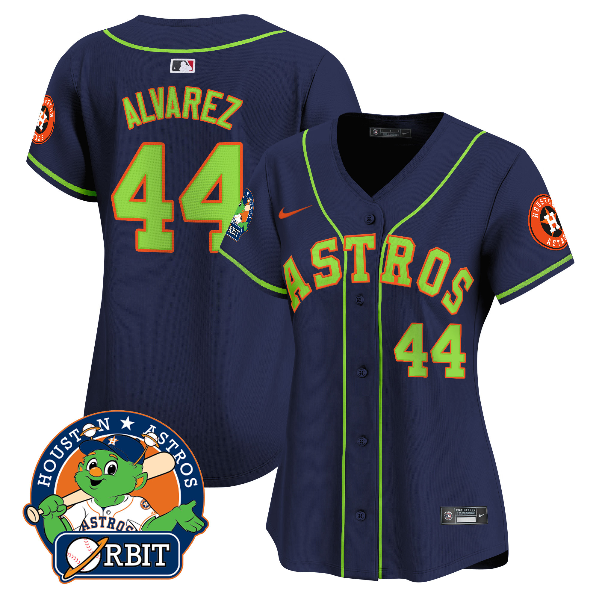 Women's Astros Orbit Patch Vapor Premier Limited Jersey V2 - All Stitched