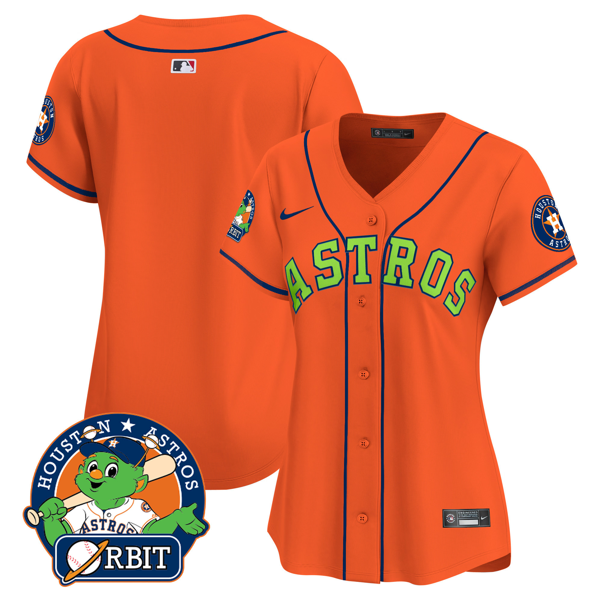 Women's Astros Orbit Patch Vapor Premier Limited Jersey V2 - All Stitched