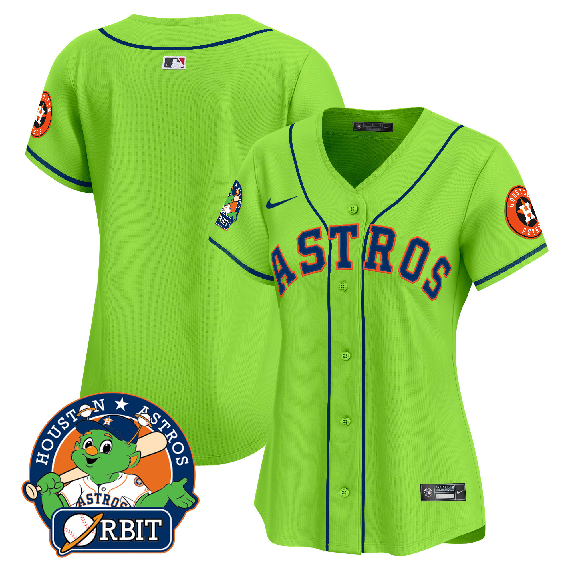 Women's Astros Orbit Patch Vapor Premier Limited Jersey V2 - All Stitched