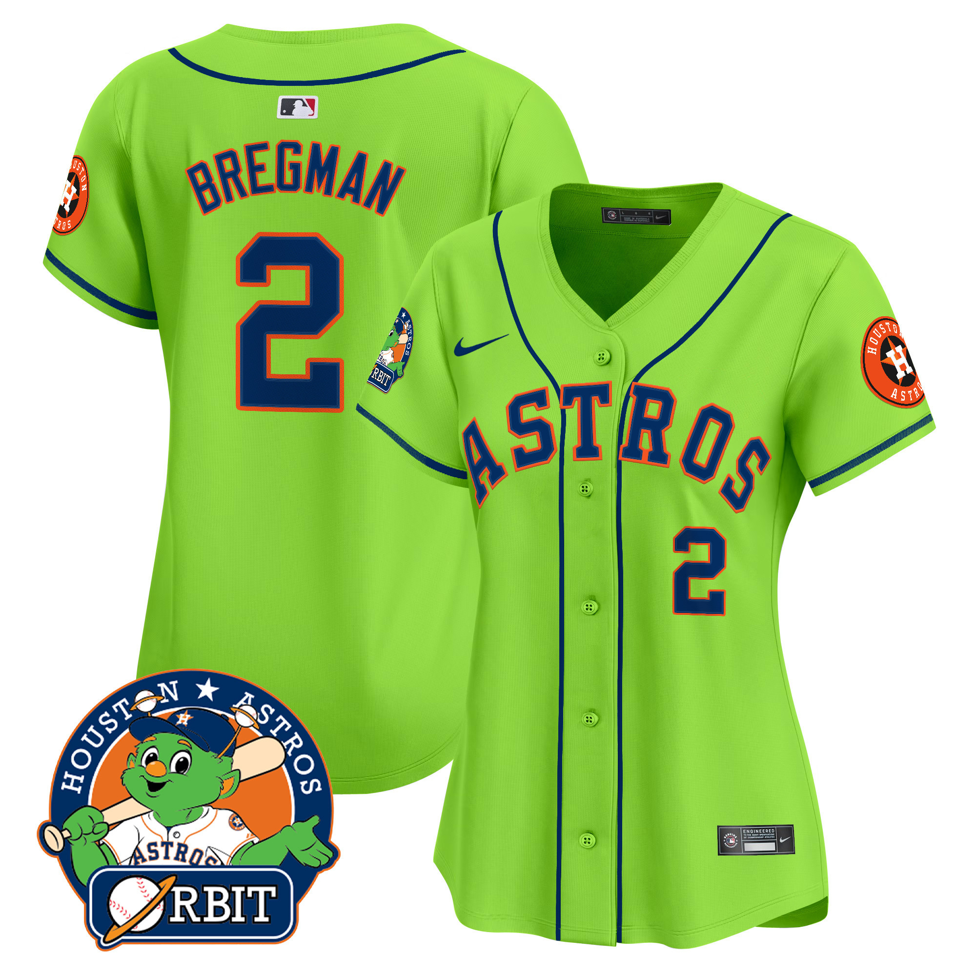 Women's Astros Orbit Patch Vapor Premier Limited Jersey V2 - All Stitched