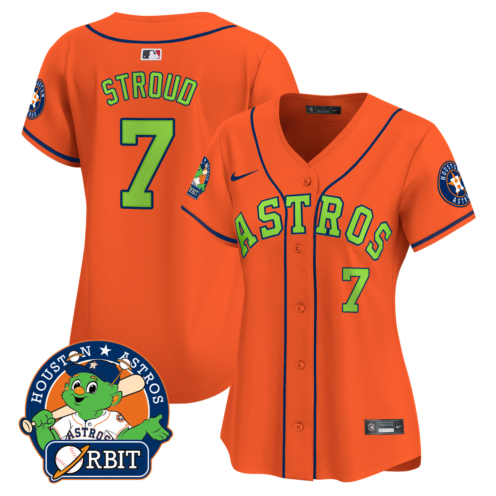 Women's Astros Orbit Patch Vapor Premier Limited Jersey V2 - All Stitched
