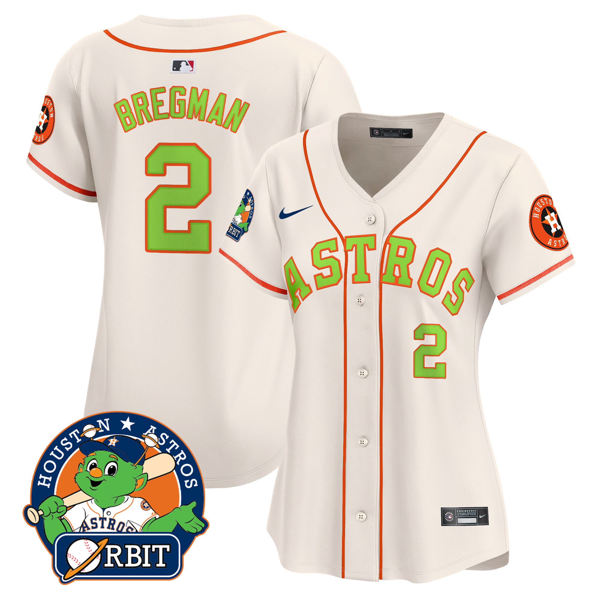 Women's Astros Orbit Patch Vapor Premier Limited Jersey V2 - All Stitched