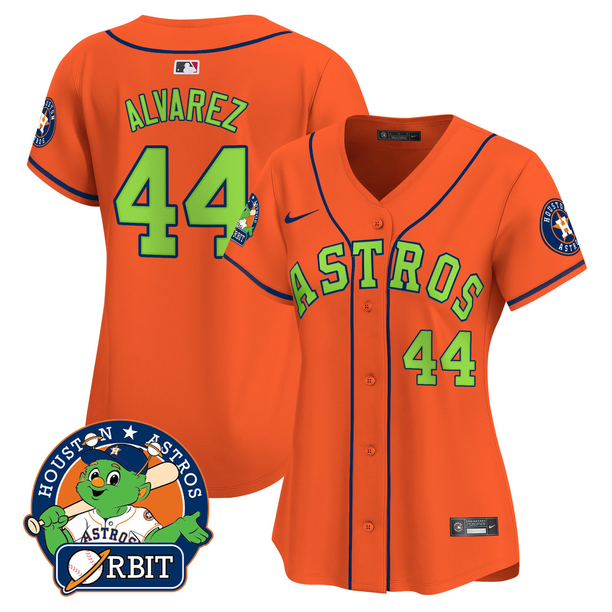 Women's Astros Orbit Patch Vapor Premier Limited Jersey V2 - All Stitched