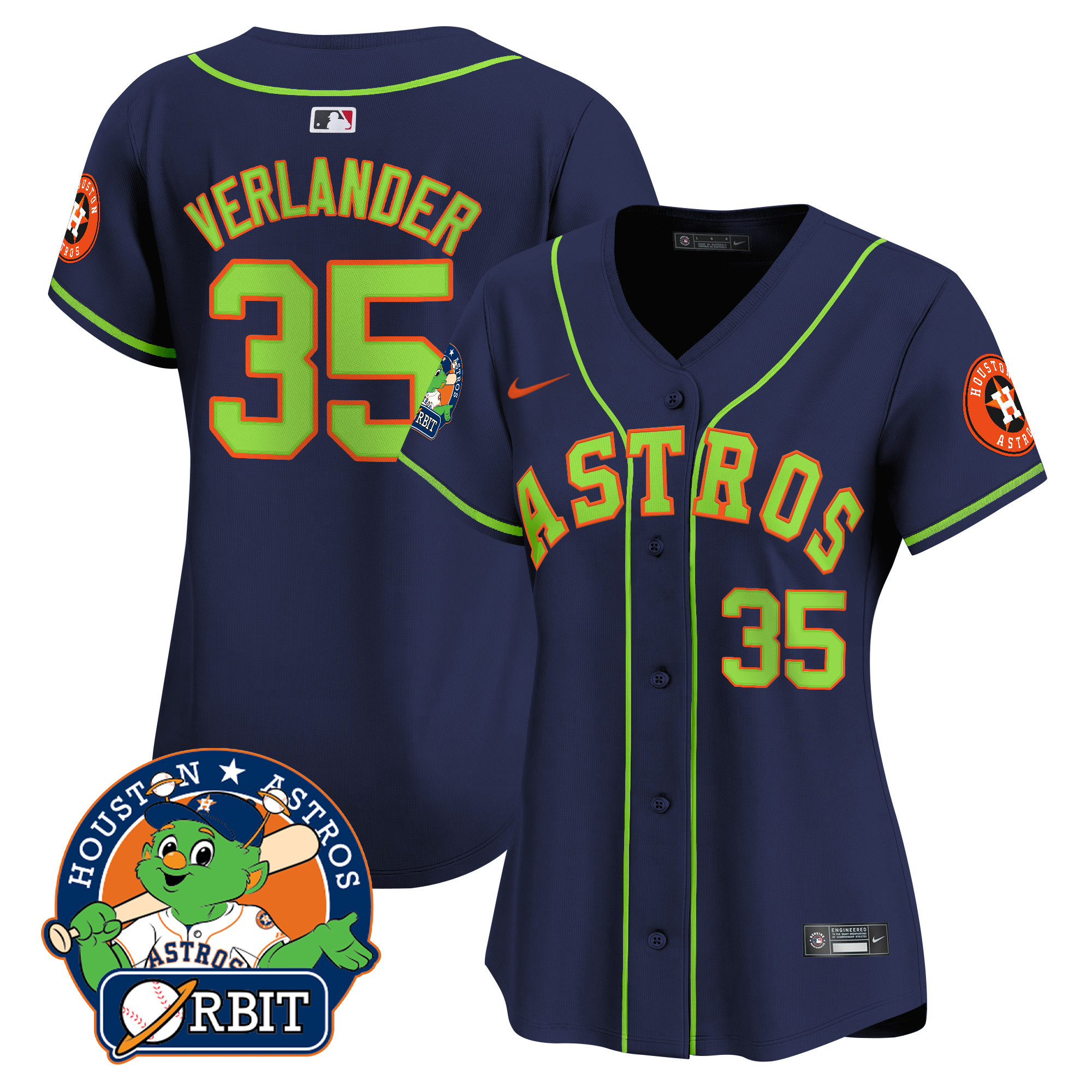 Women's Astros Orbit Patch Vapor Premier Limited Jersey V2 - All Stitched