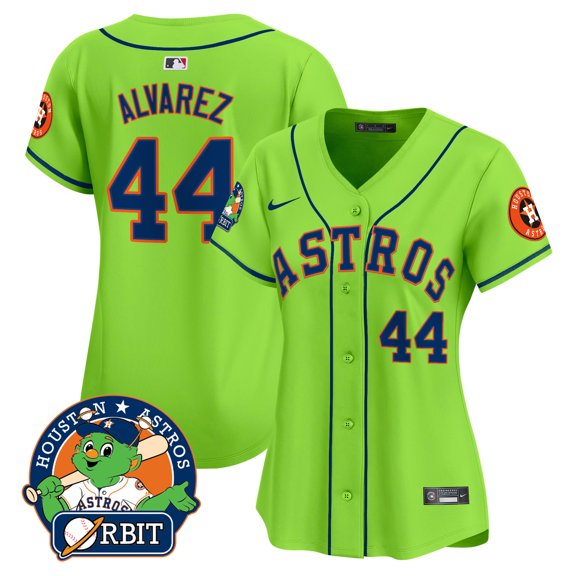 Women's Astros Orbit Patch Vapor Premier Limited Jersey V2 - All Stitched