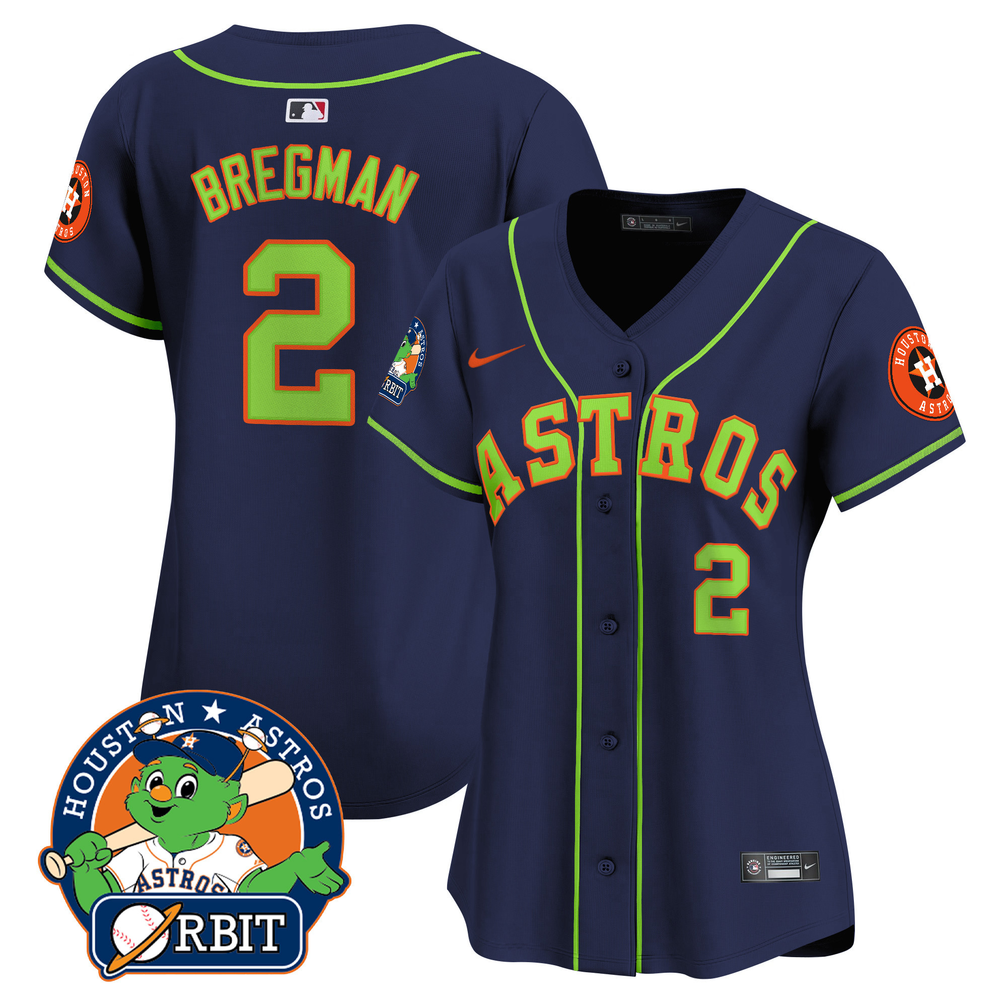 Women's Astros Orbit Patch Vapor Premier Limited Jersey V2 - All Stitched
