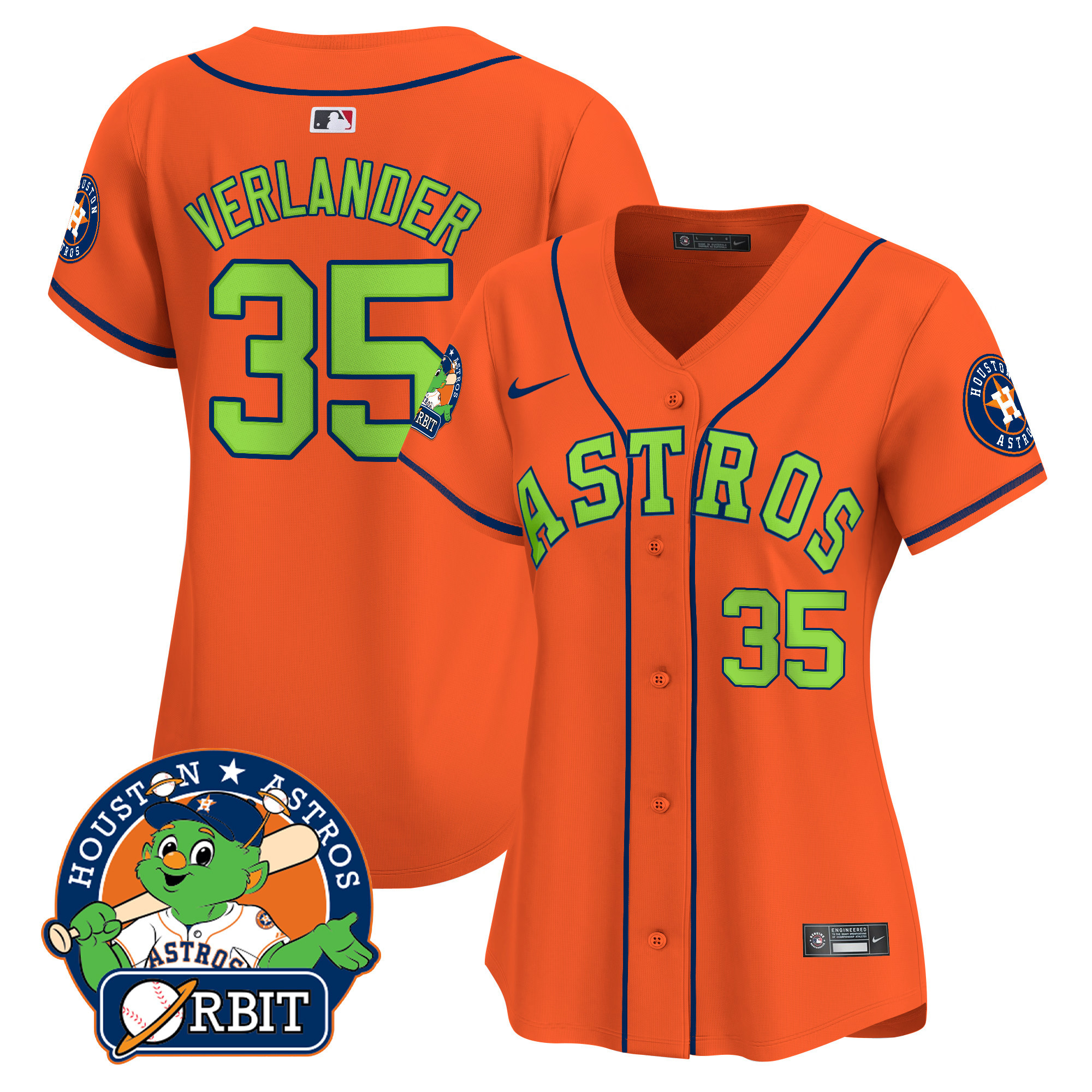 Women's Astros Orbit Patch Vapor Premier Limited Jersey V2 - All Stitched