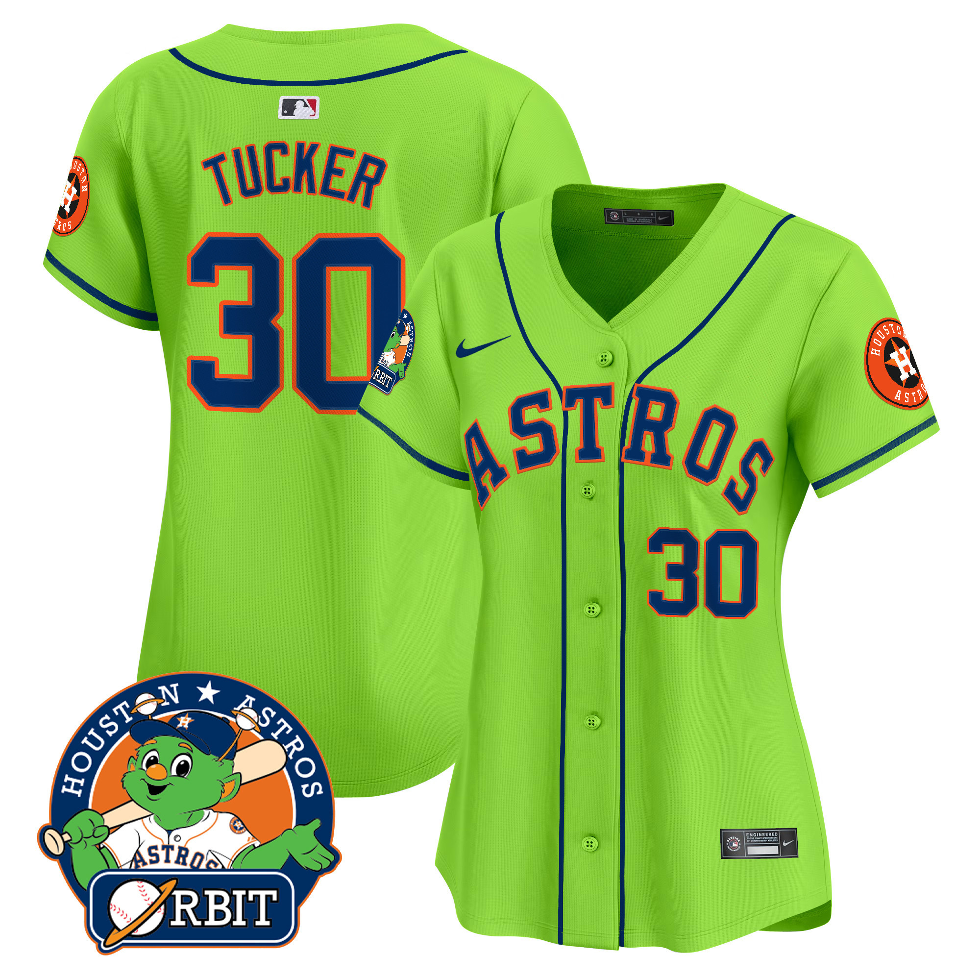 Women's Astros Orbit Patch Vapor Premier Limited Jersey V2 - All Stitched