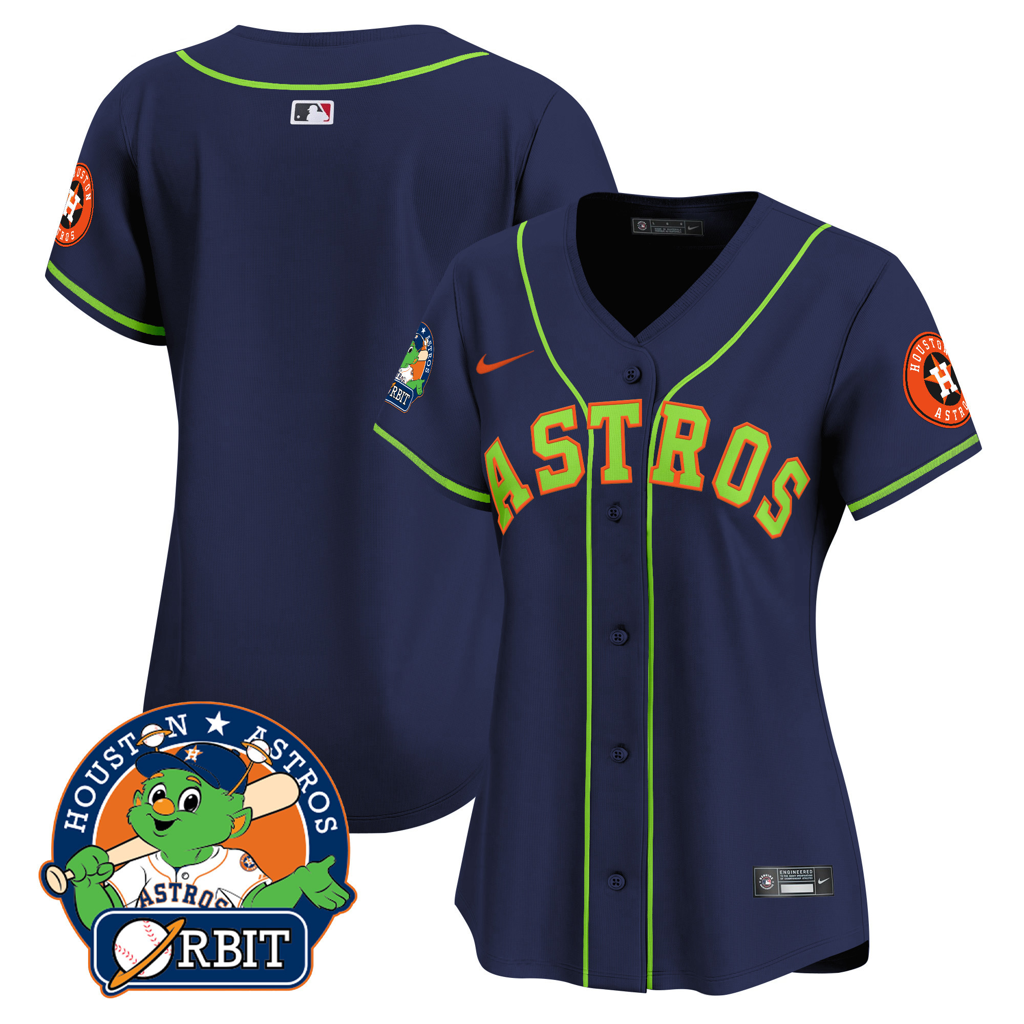 Women's Astros Orbit Patch Vapor Premier Limited Jersey V2 - All Stitched