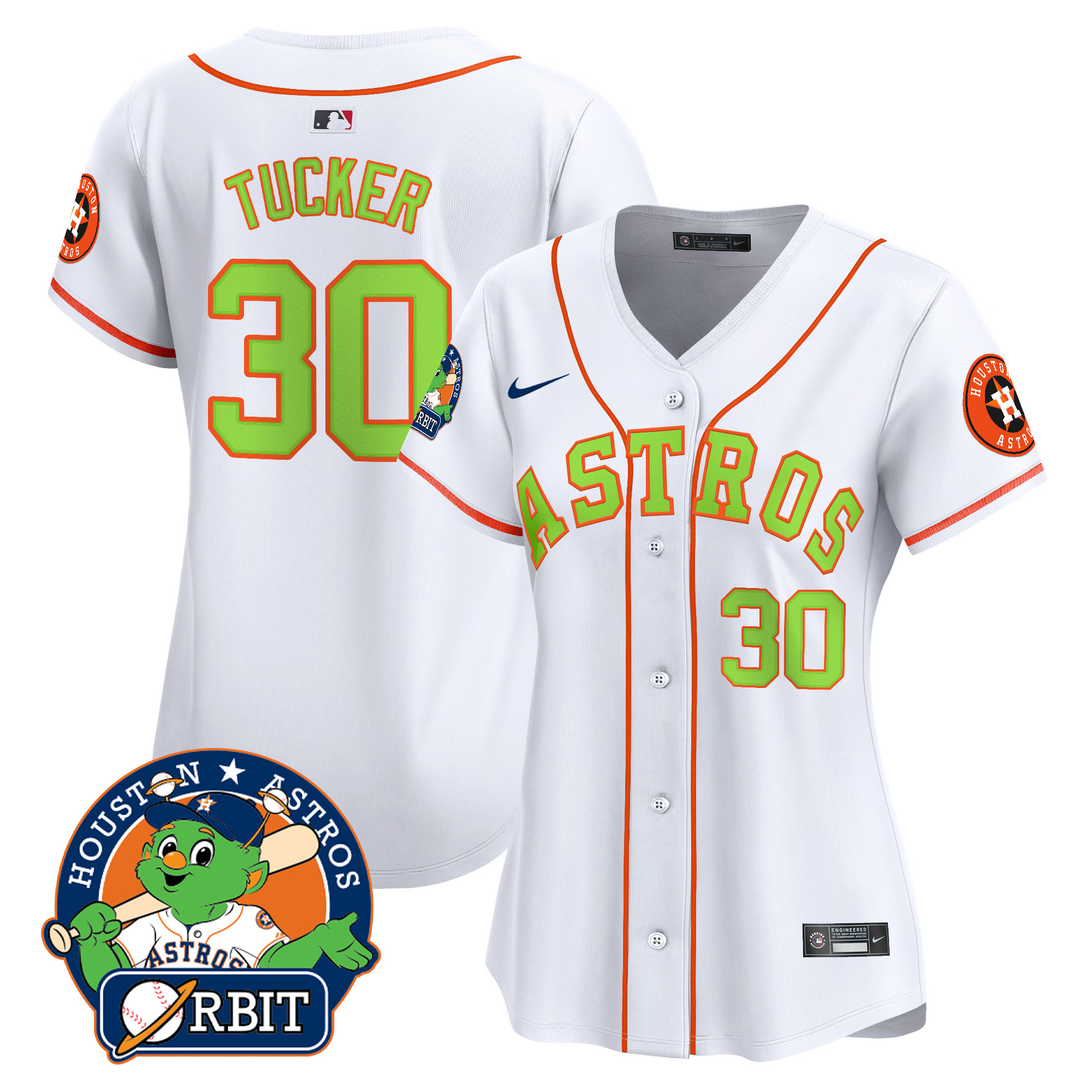 Women's Astros Orbit Patch Vapor Premier Limited Jersey V2 - All Stitched
