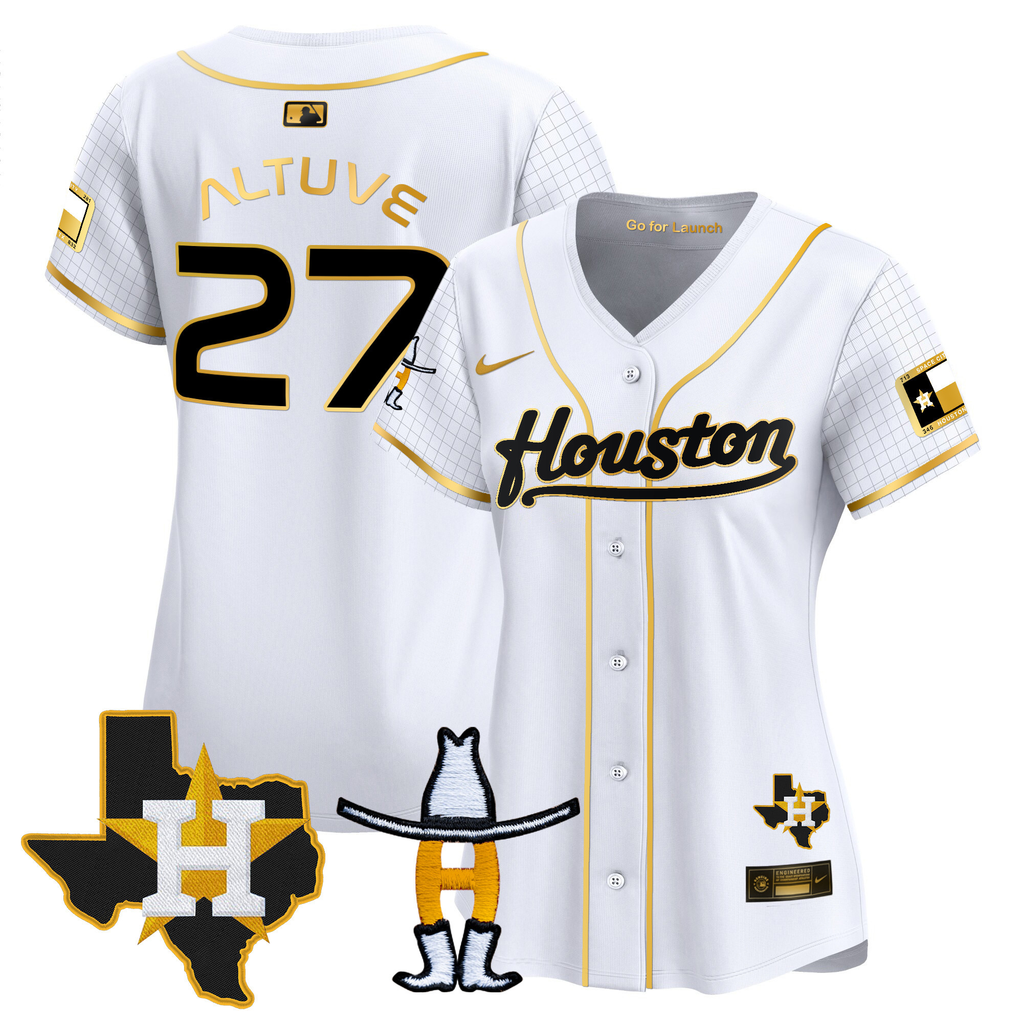 Women's Astros Space City Houston Rodeo Patch Vapor Premier Limited Jersey - All Stitched