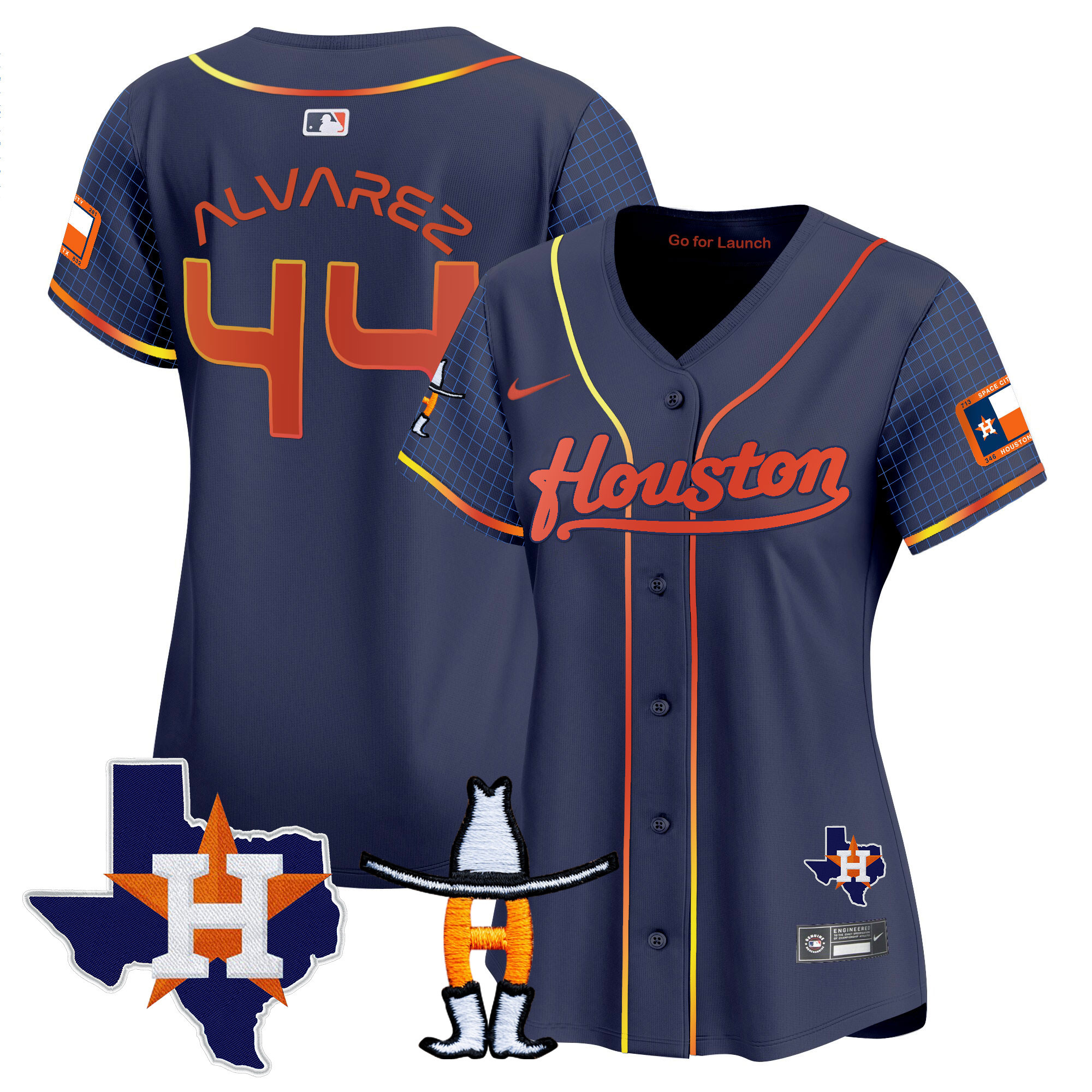 Women's Astros Space City Houston Rodeo Patch Vapor Premier Limited Jersey - All Stitched