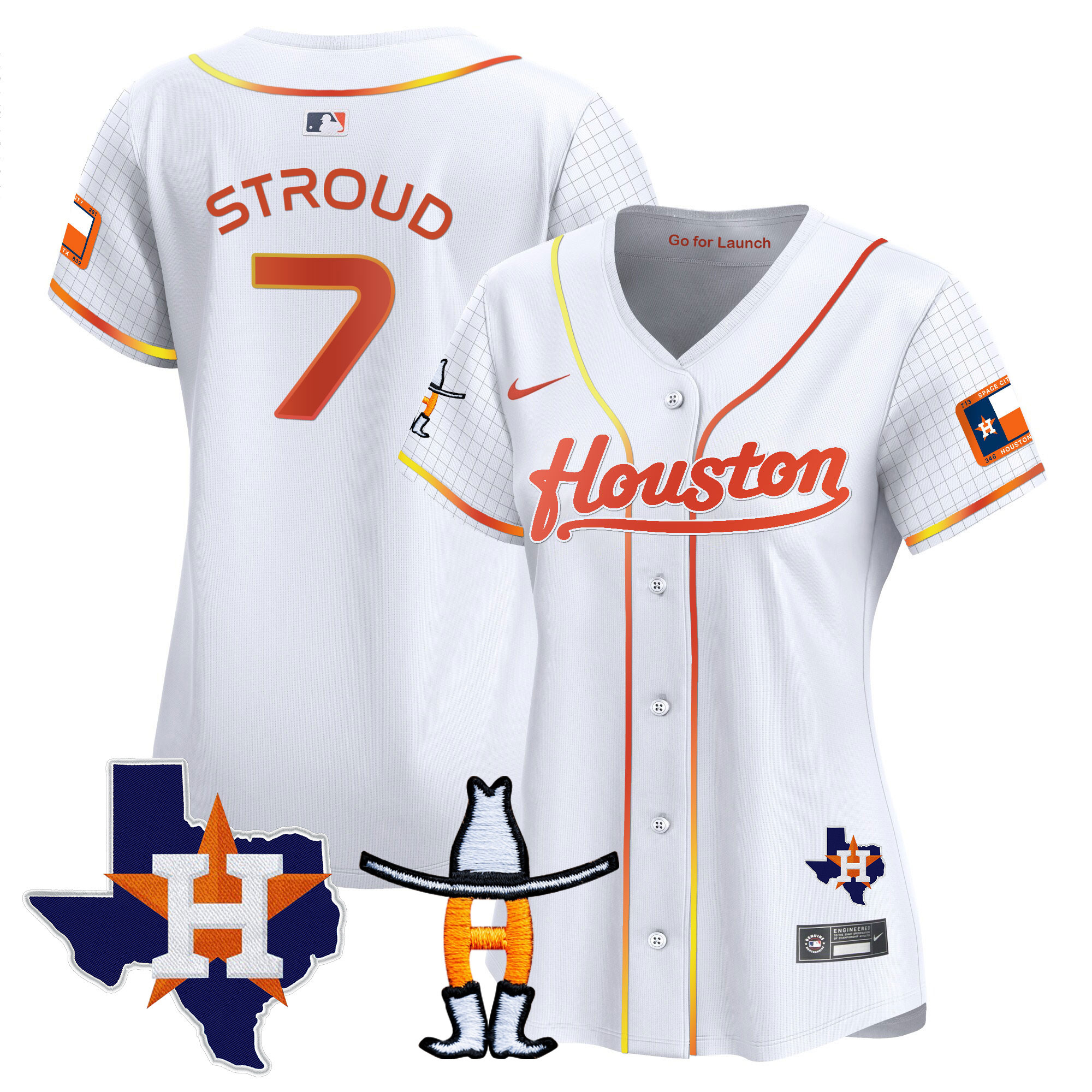 Women's Astros Space City Houston Rodeo Patch Vapor Premier Limited Jersey - All Stitched