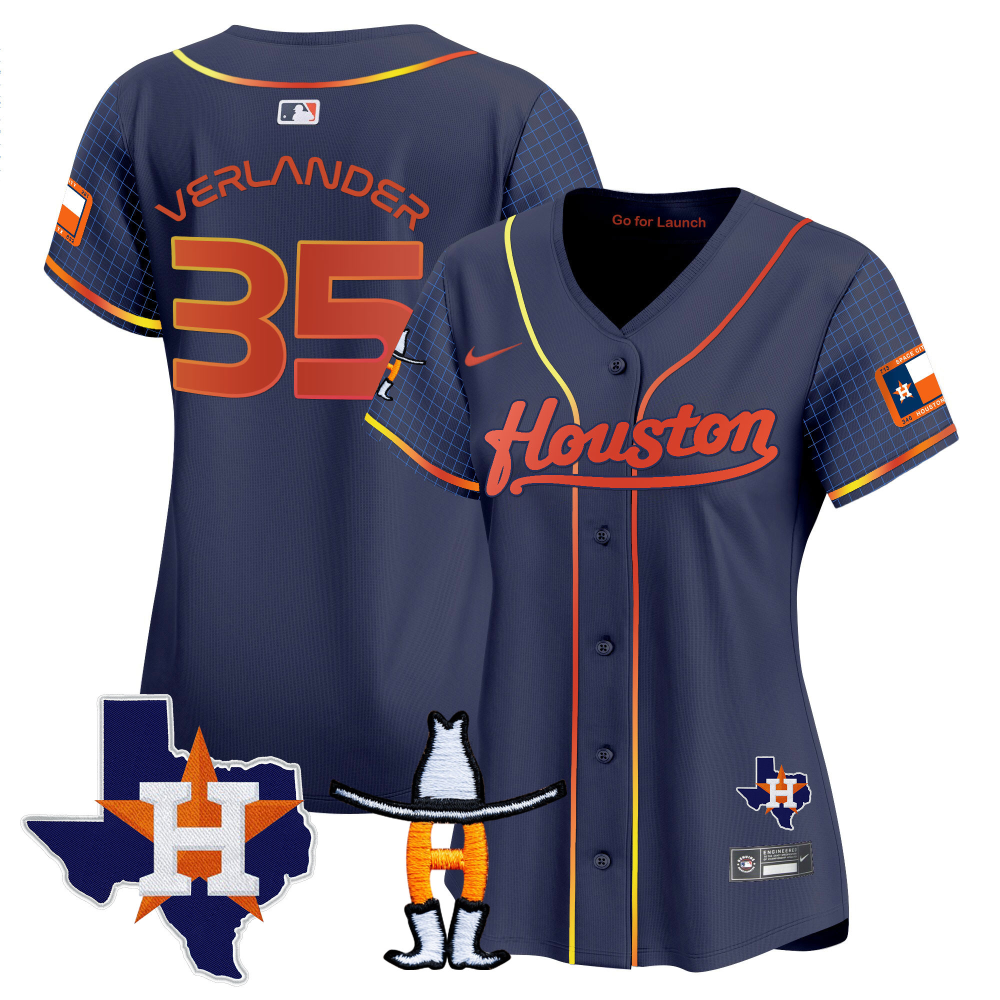 Women's Astros Space City Houston Rodeo Patch Vapor Premier Limited Jersey - All Stitched