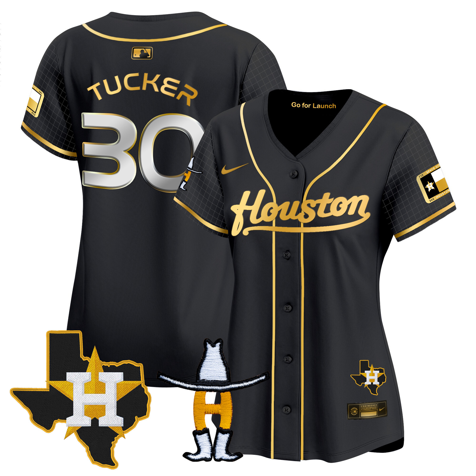 Women's Astros Space City Houston Rodeo Patch Vapor Premier Limited Jersey - All Stitched