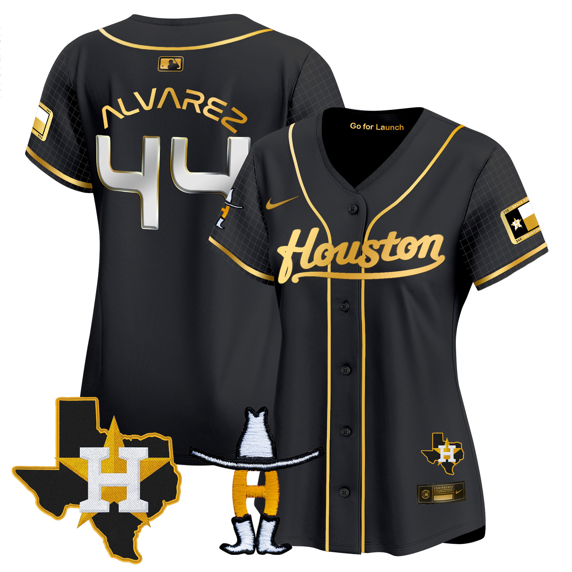 Women's Astros Space City Houston Rodeo Patch Vapor Premier Limited Jersey - All Stitched