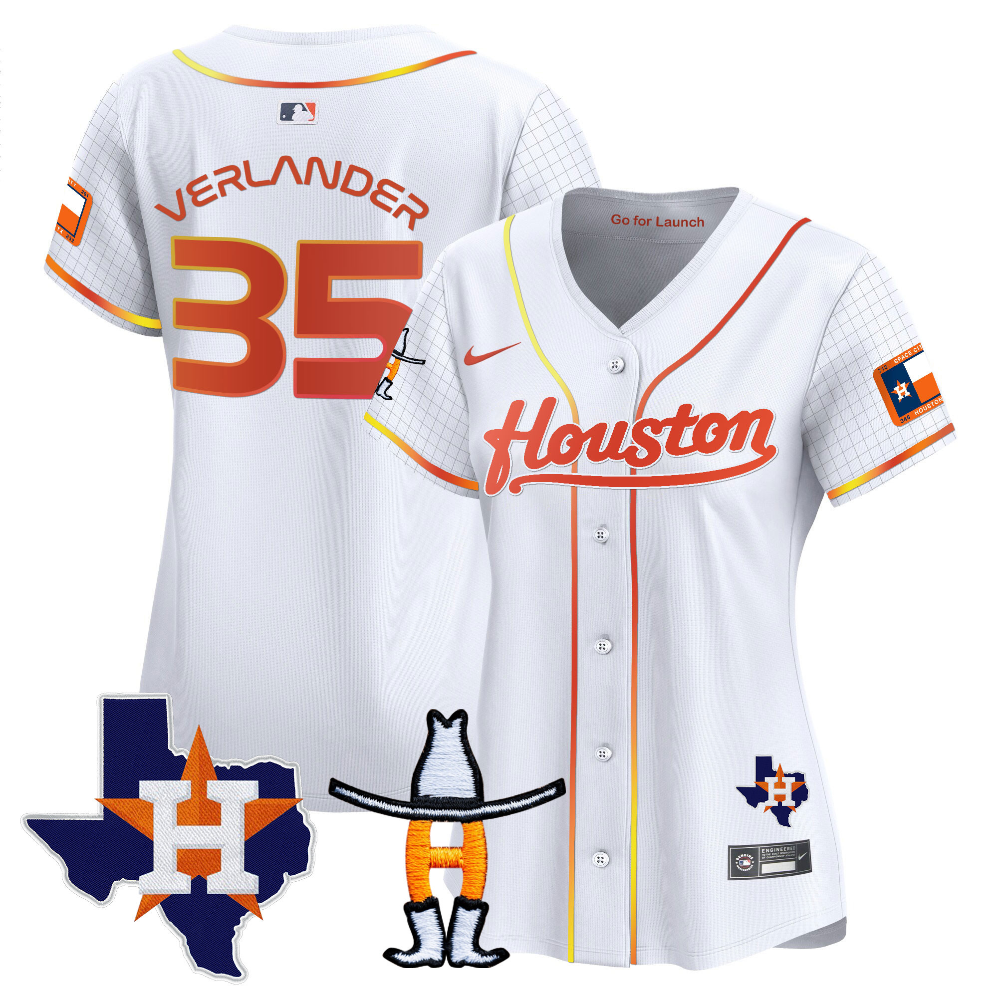Women's Astros Space City Houston Rodeo Patch Vapor Premier Limited Jersey - All Stitched